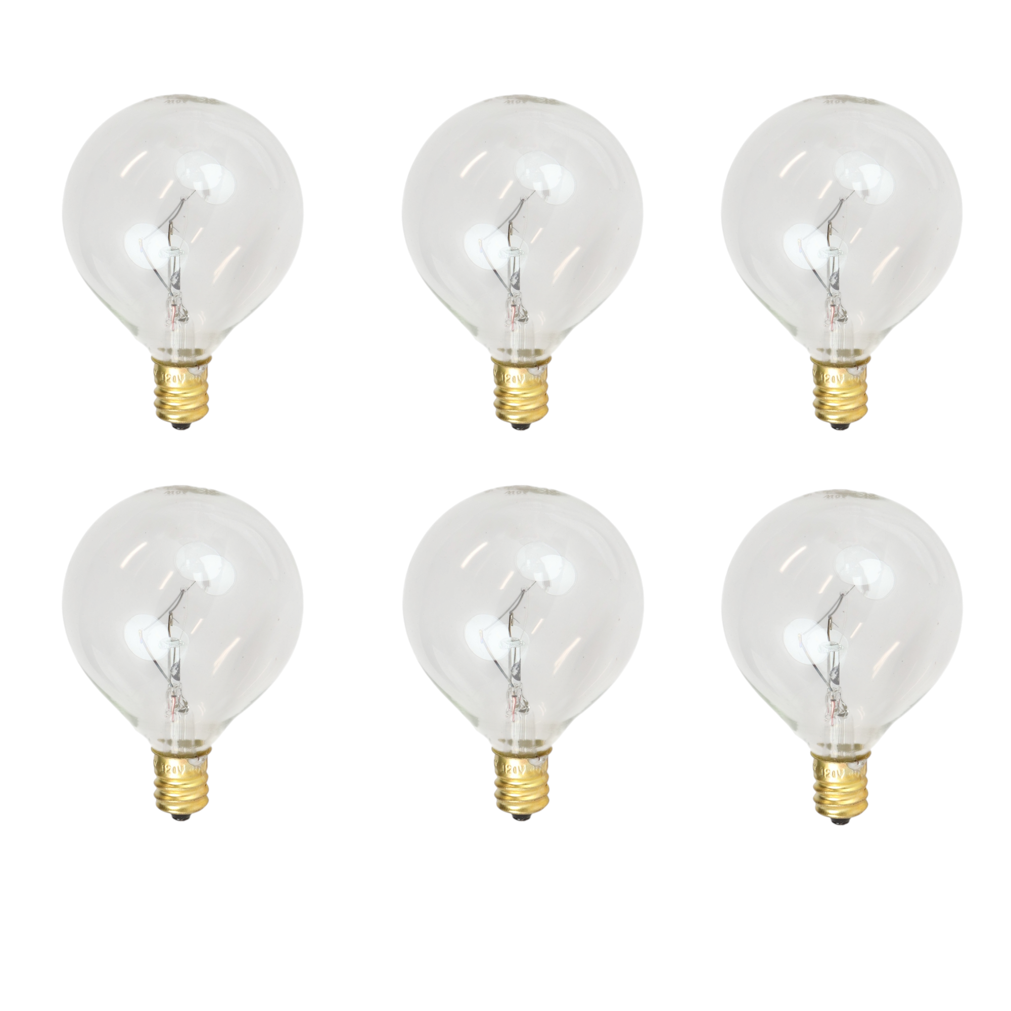 Foundation™ 40-Watt Incandescent Dimmable Light Bulb - 2700K Soft White, E12 Candelabra Base, Globe - 6-Pack