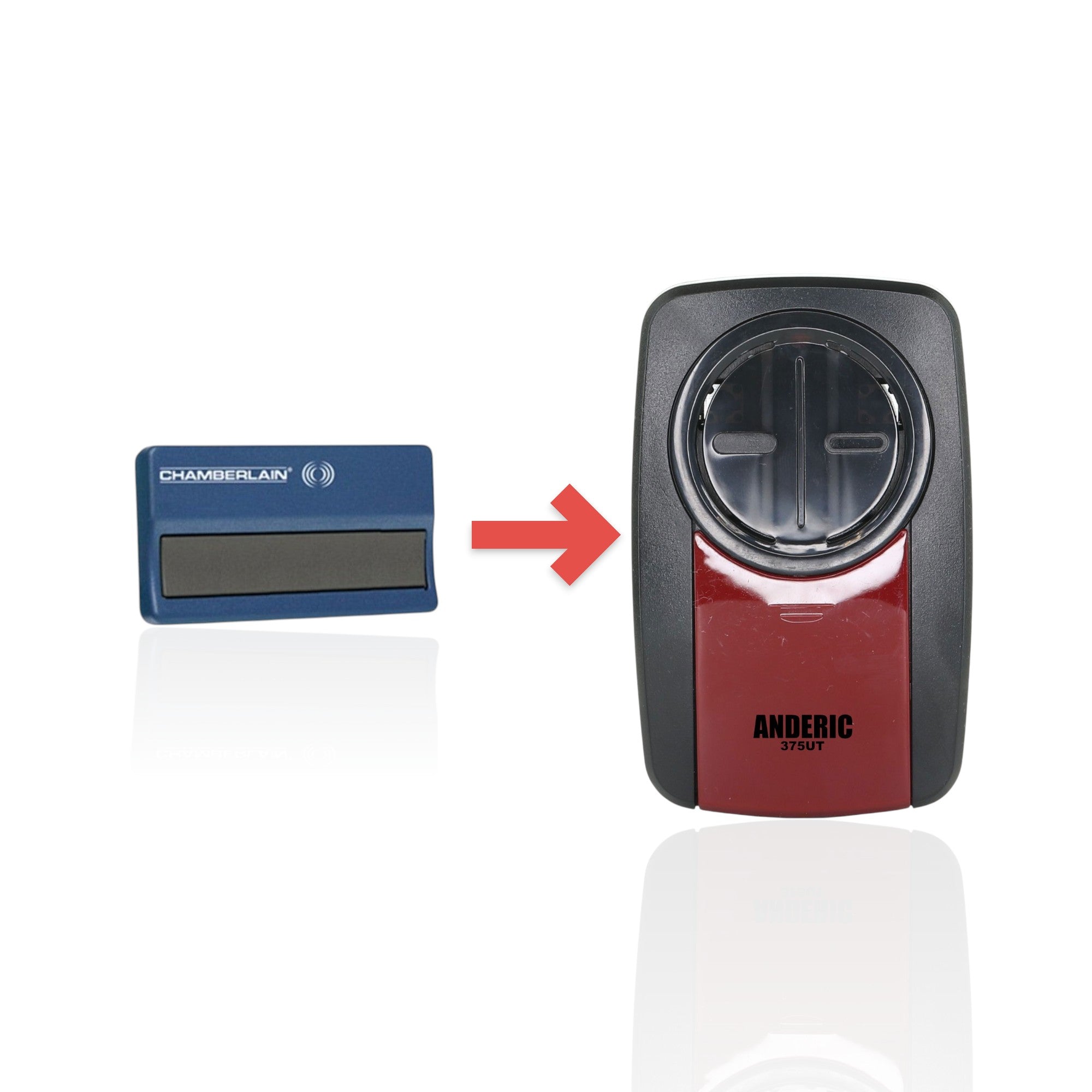 Anderic Substitute for Chamberlain 950CD 1-Button Visor 315 MHz Garage Door Opener Remote Control [375UT-2button]