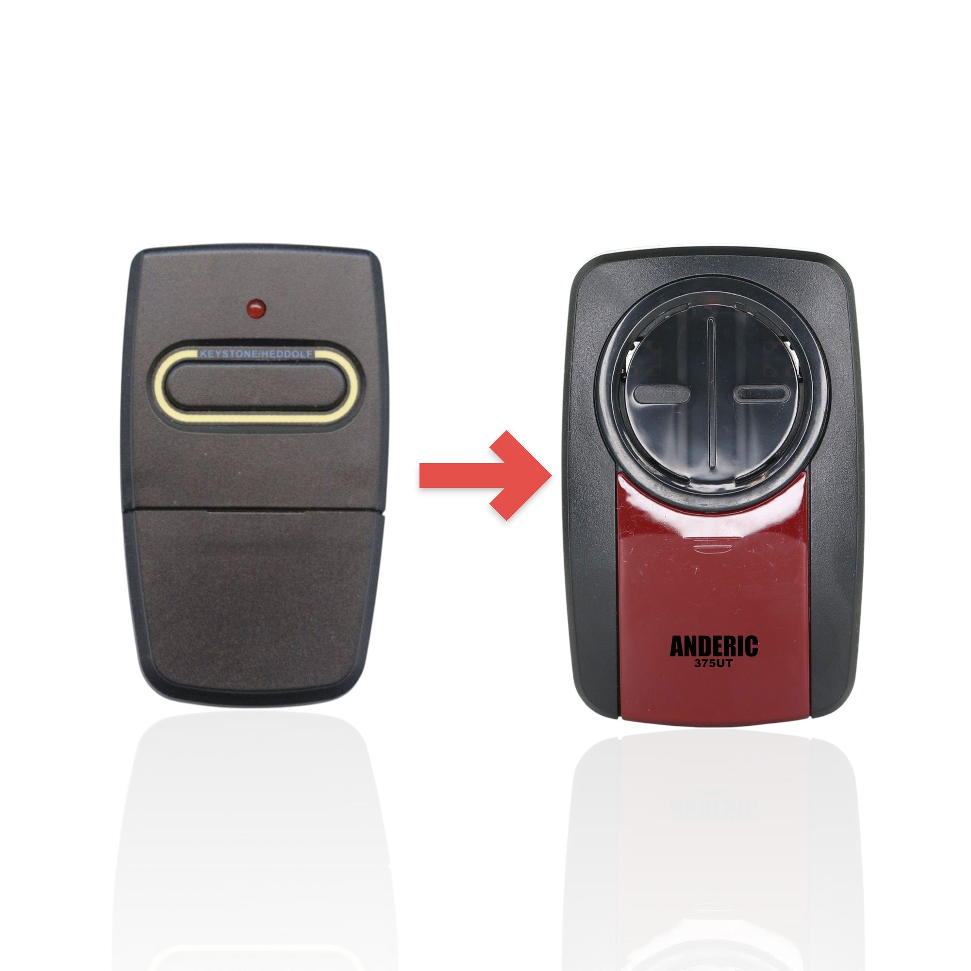Anderic Substitute for Crusader 390Mhz visor remote 0220390 Garage Door Opener Remote Control [375UT-2button]