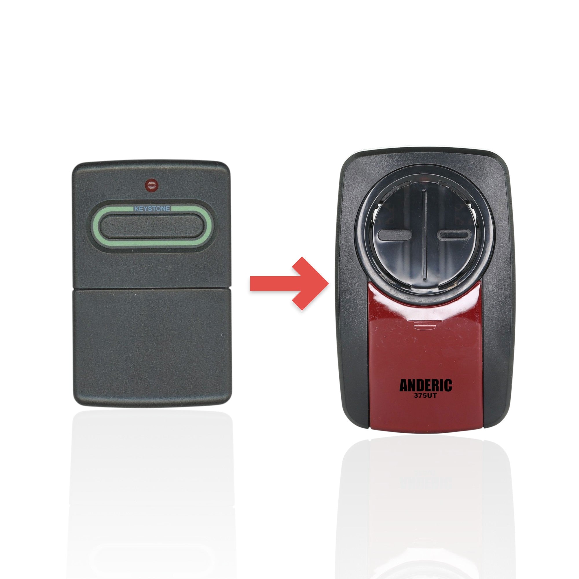 Anderic Substitute for Crusader P220 318MHZ 9 dip trinary visor size remote Garage Door Opener Remote Control [375UT-2button]