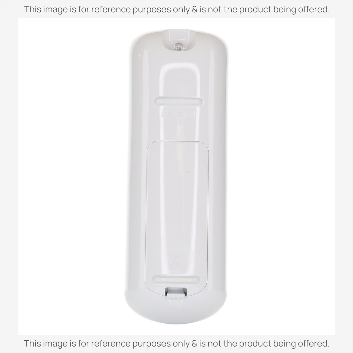 Anderic white replacement remote control for Samsung mini split air conditioners, back view showing battery cover
