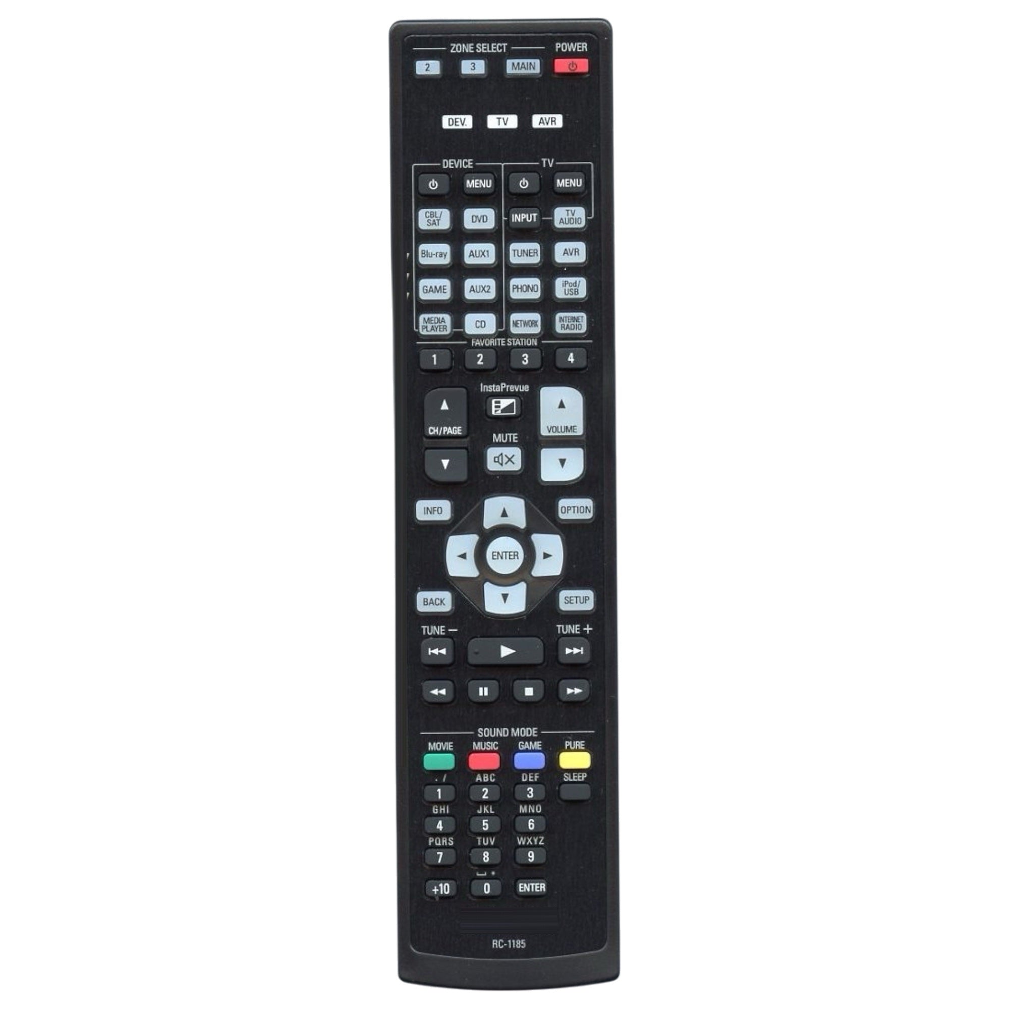 Control remoto del receptor Denon RC1185