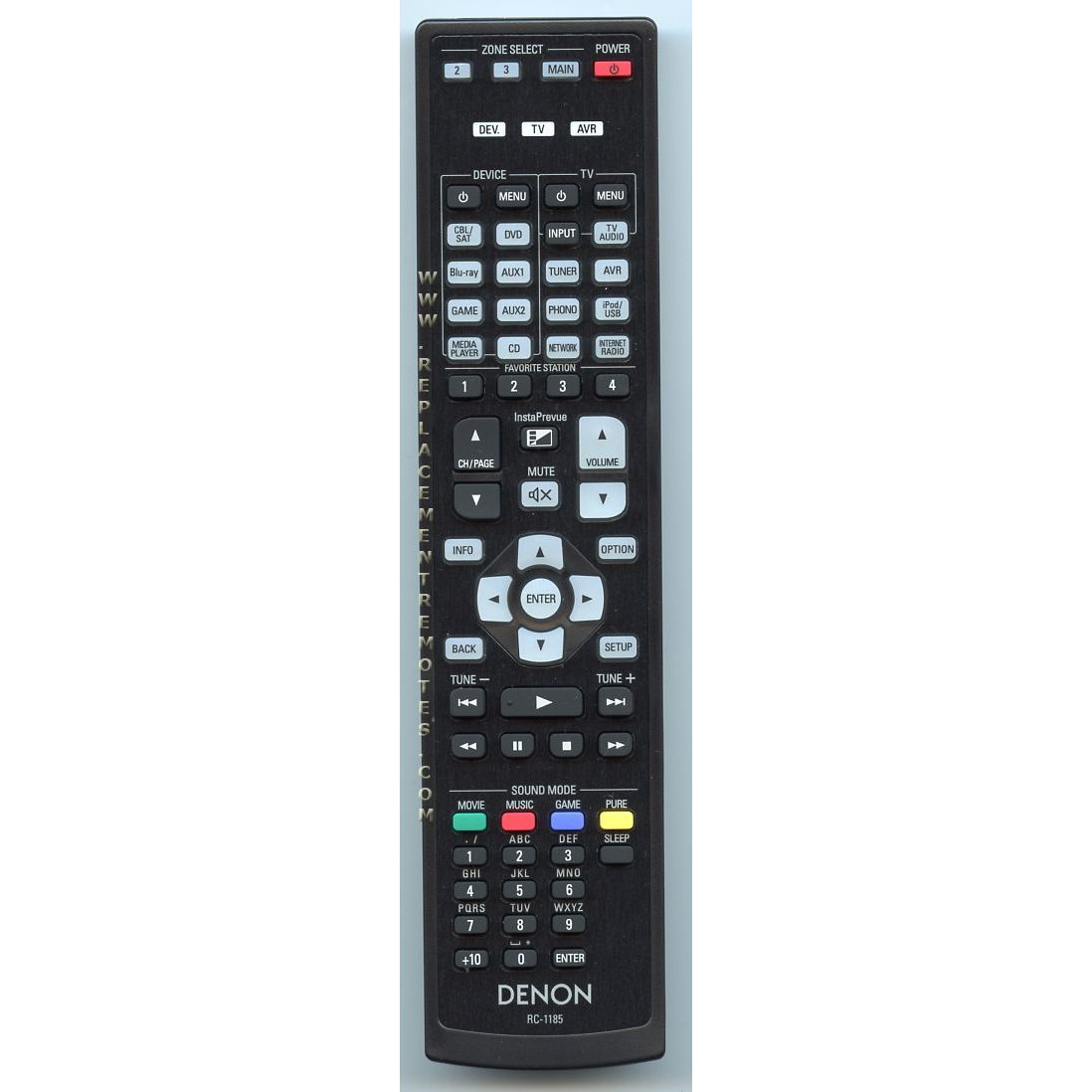Denon RC1185 Receiver Remote Control