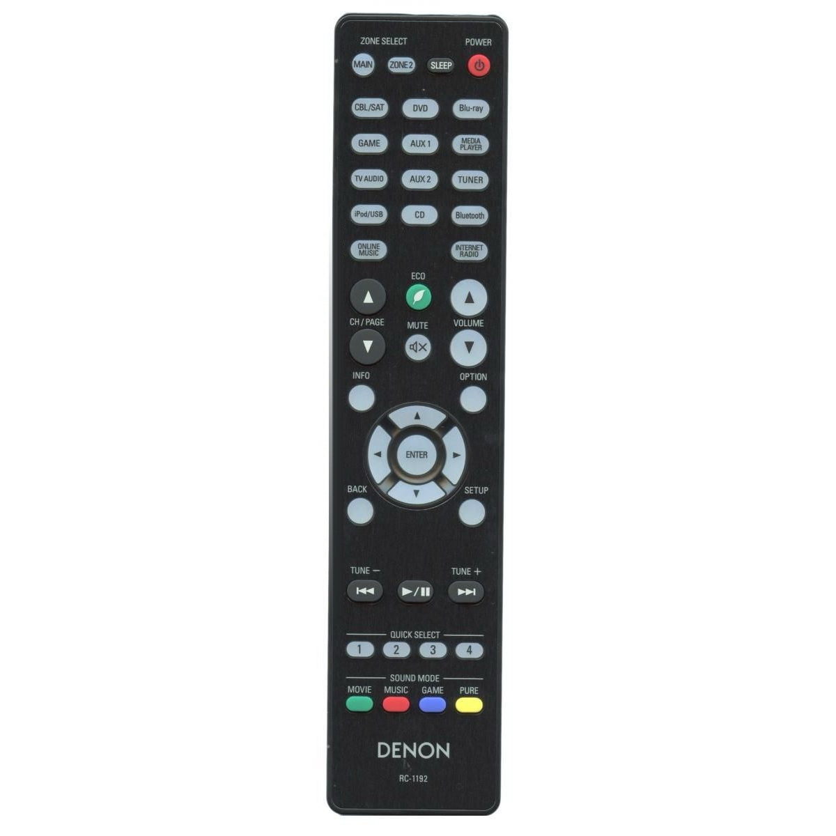Denon RC-1192 A/V Receiver Remote Control | 7.2 Channel Network AV wit