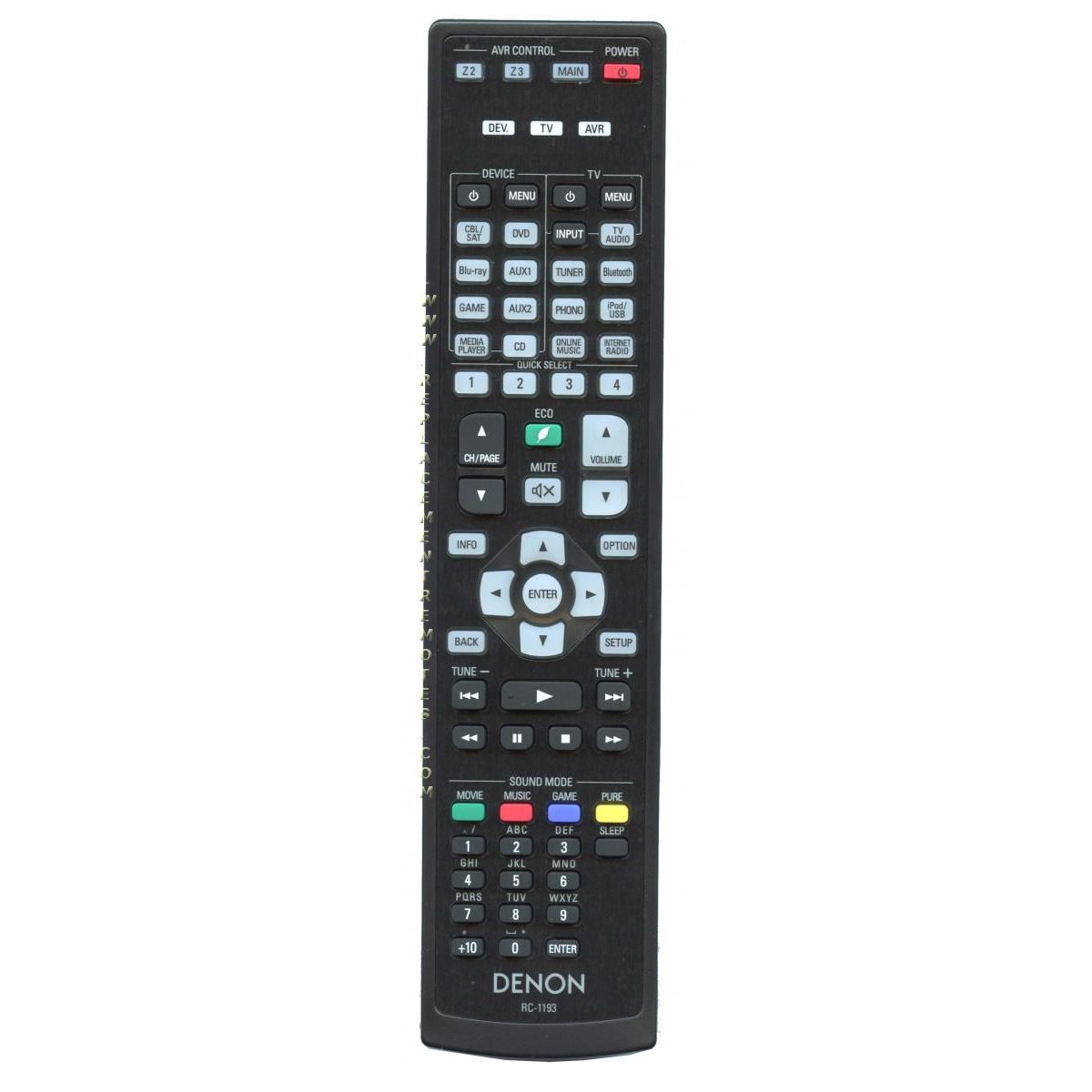 Denon RC-1193 A/V Receiver Remote Control | AVRX4100 | AVRX4200 | AVRX