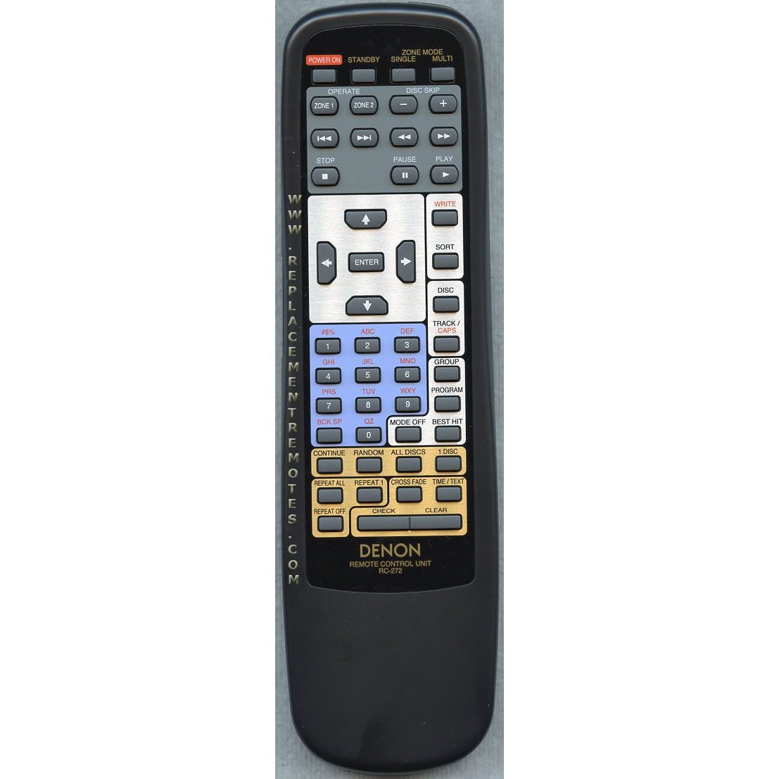 Control remoto del receptor Denon RC272