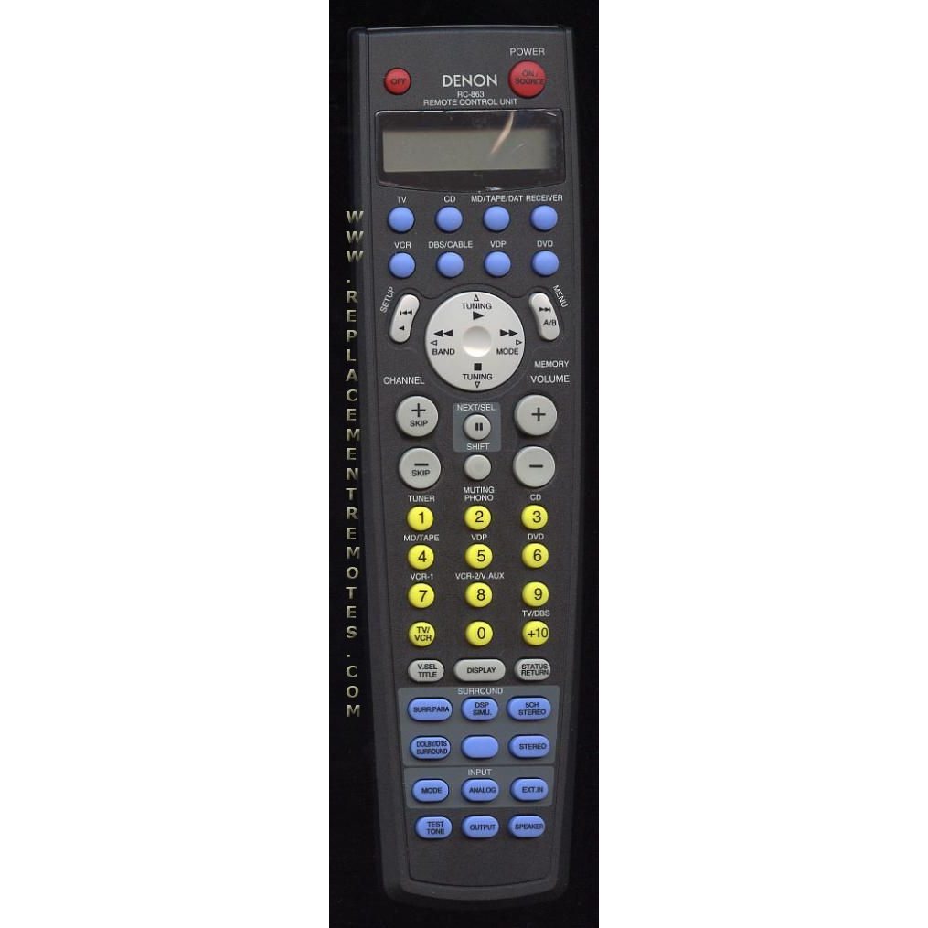 Control remoto del receptor Denon RC863