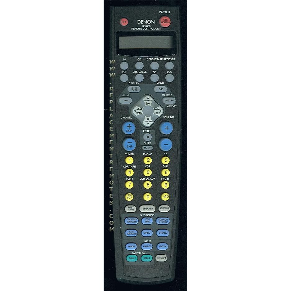 Control remoto del receptor Denon RC883