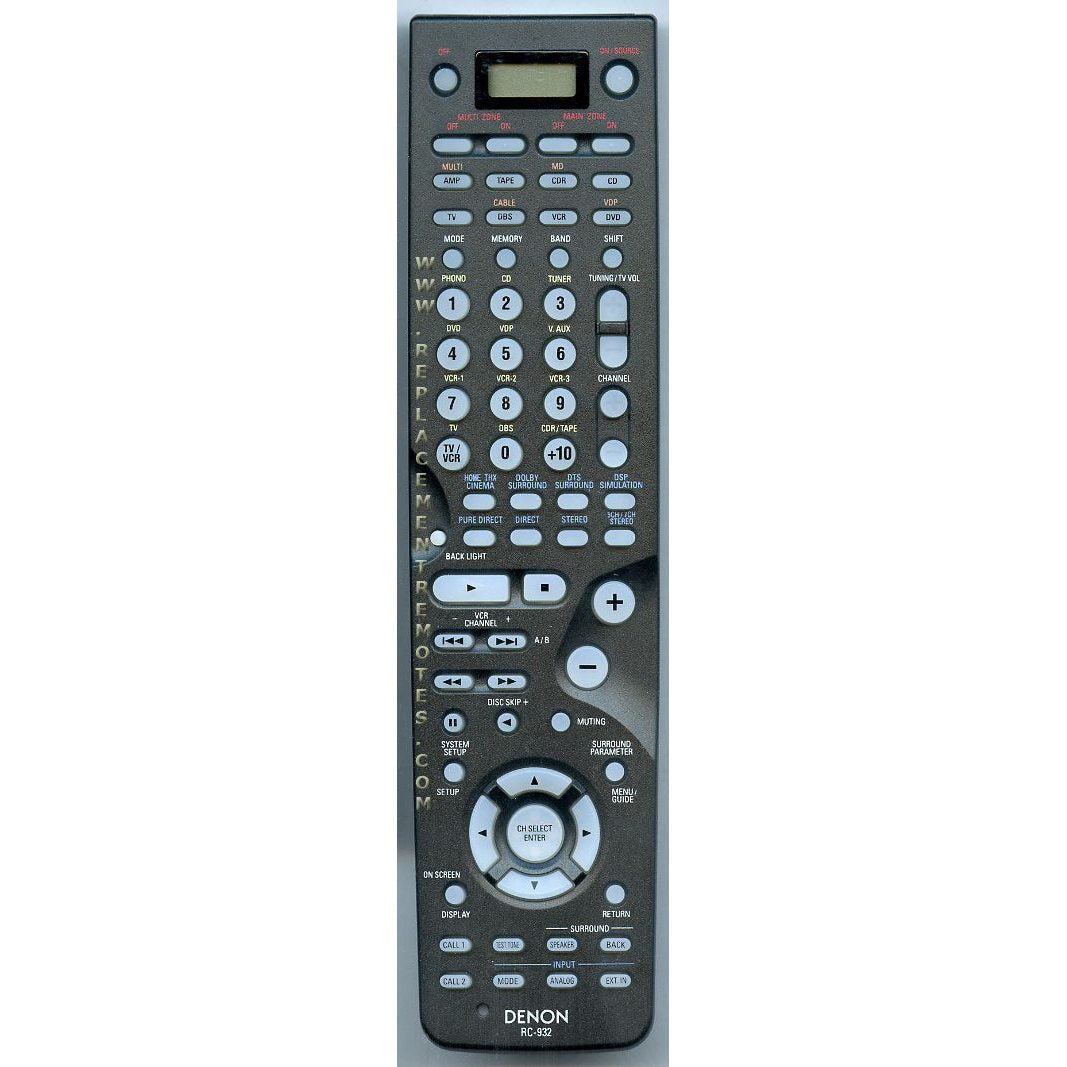 Télécommande du récepteur Denon RC932