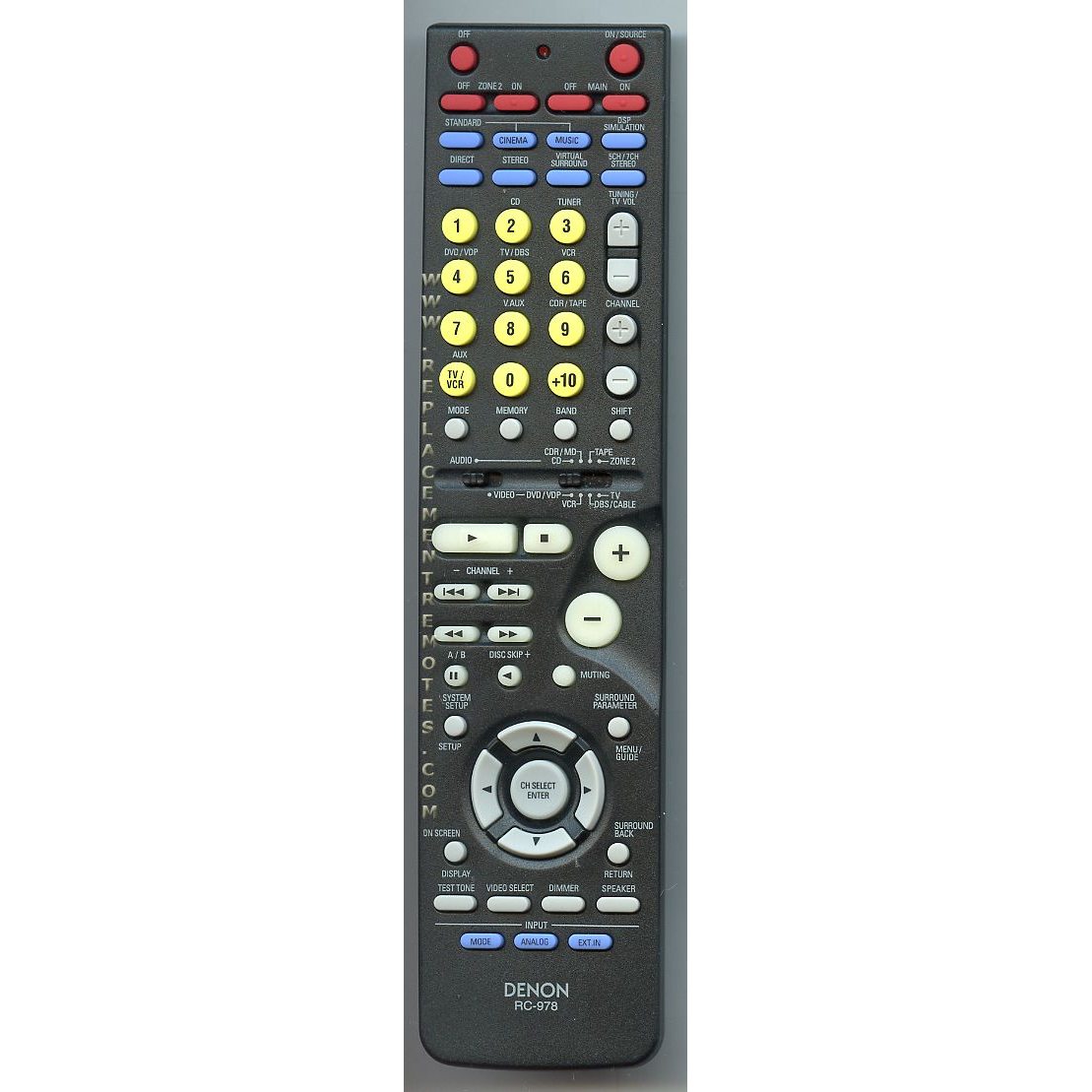 Denon RC978 Receiver Remote Control