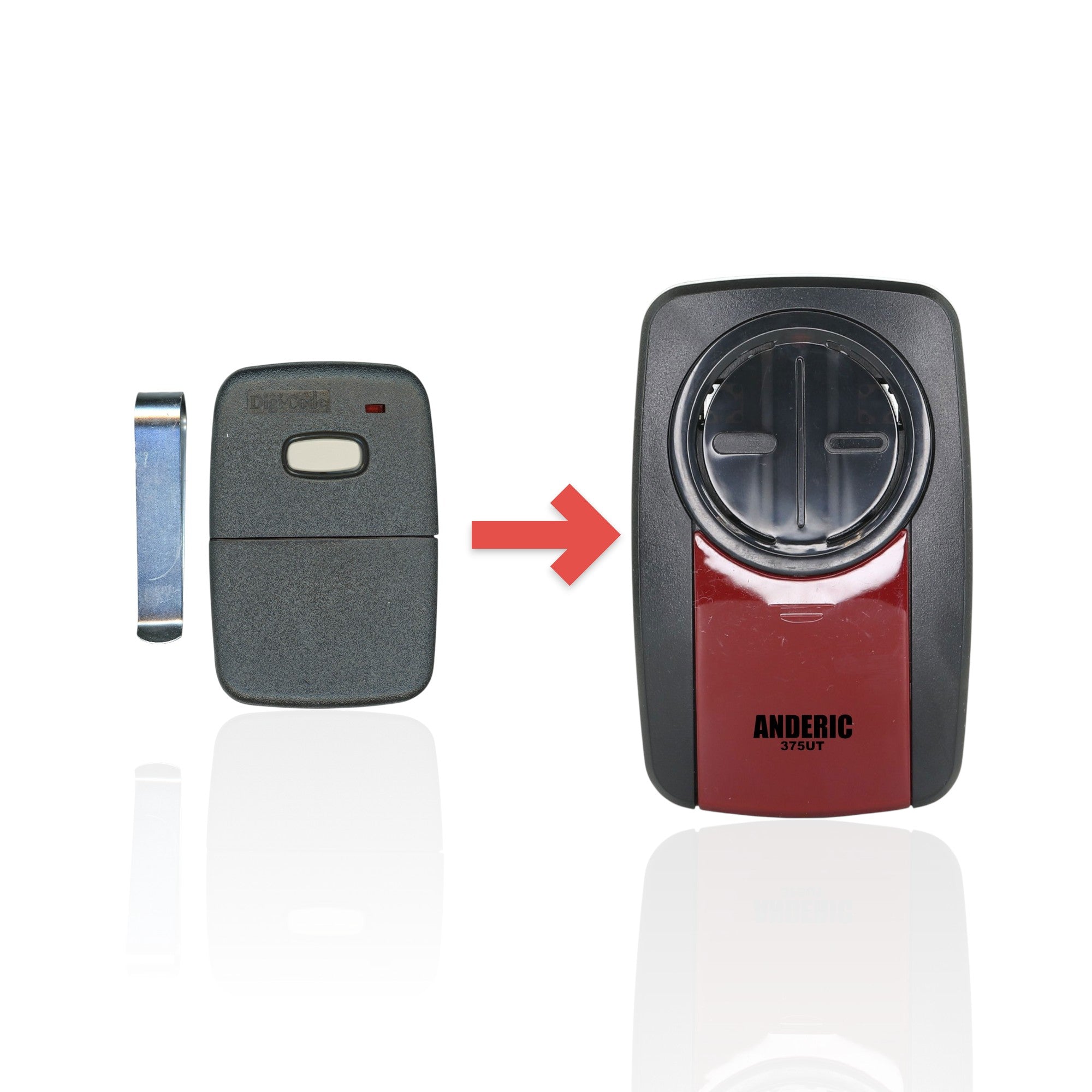 Anderic Substitute for DigiCode DC5012 310Mhz Garage Door Opener Remote Control [375UT-2button]