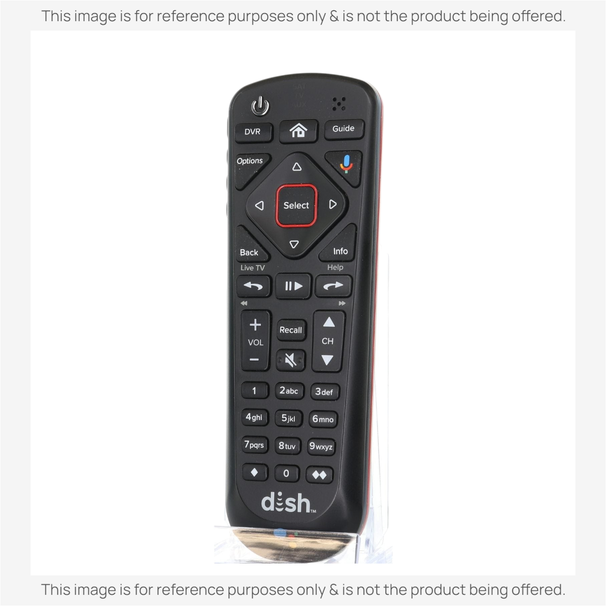 Anderic black 54.2 UHF 2G satellite remote control for Dish Hopper, Joey, and Wally with Google Voice button.