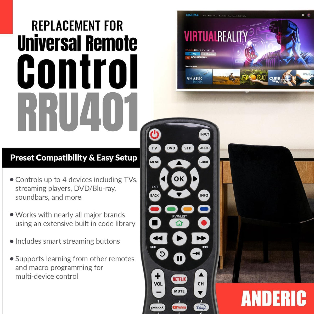 Mando a distancia de repuesto para Smart TV Panasonic N2QAYB000925 - N2QAYB000925