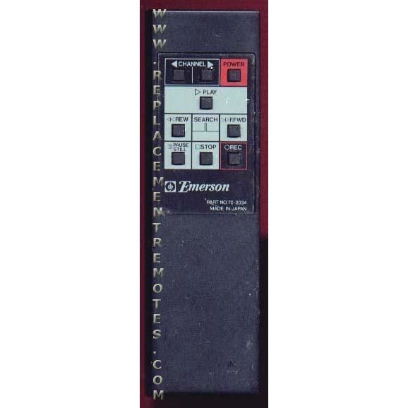 Emerson 702034 VCR Remote Control