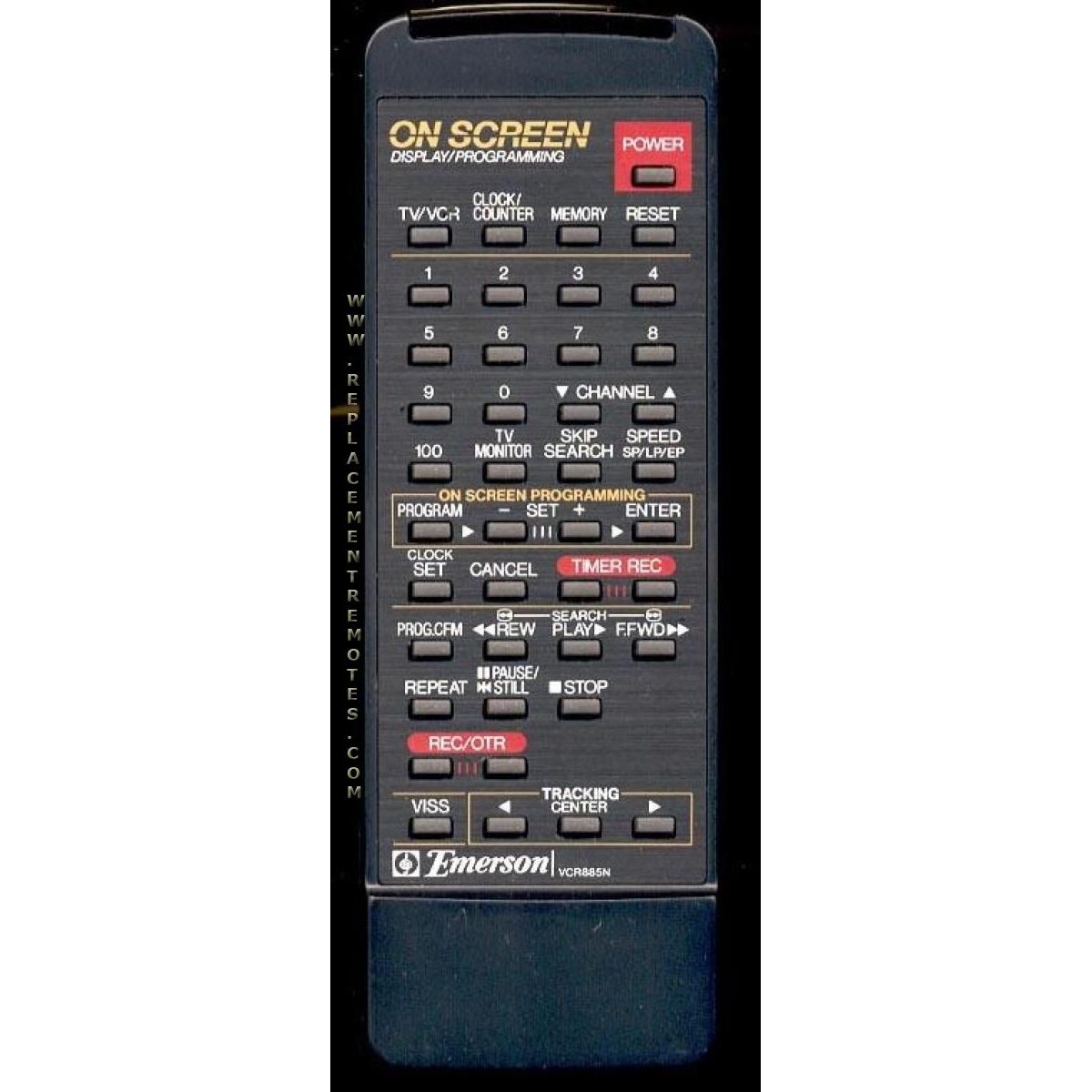 Emerson VCR885N TV/VCR Remote Control