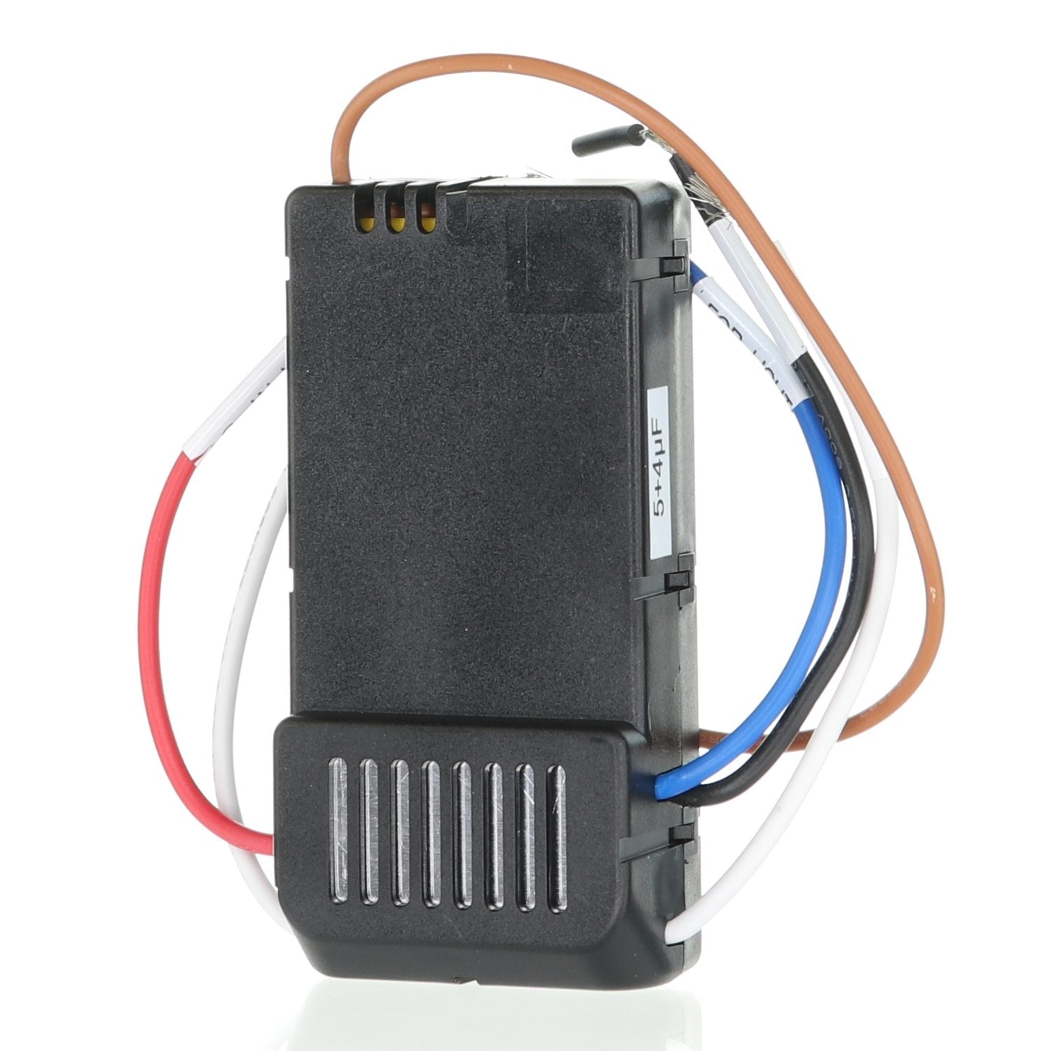 The Anderic FAN42R 315MHz receiver for Harbor Breeze ceiling fans is a compact black rectangular box with red, white, blue, and brown wires for smooth remote pairing.