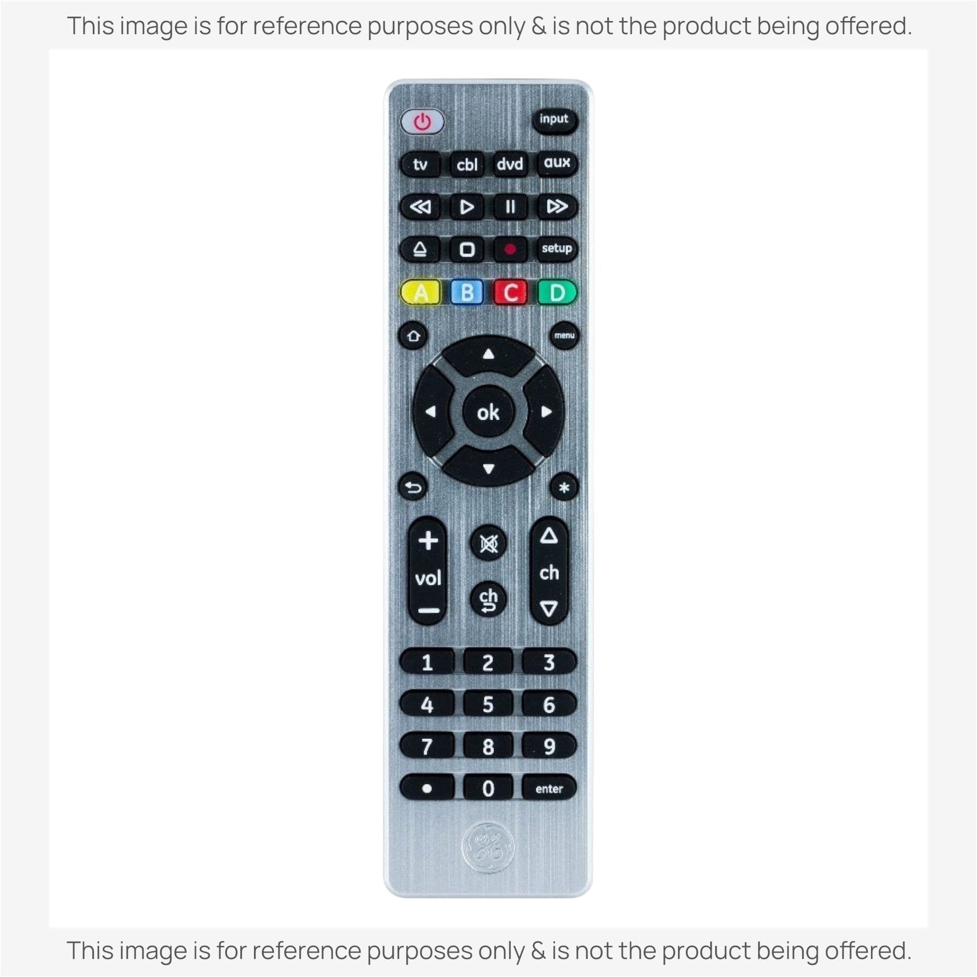Anderic Substitute for GE 33709 UltraPro Brushed Silver 4-Device Universal Remote Control [RRU401]