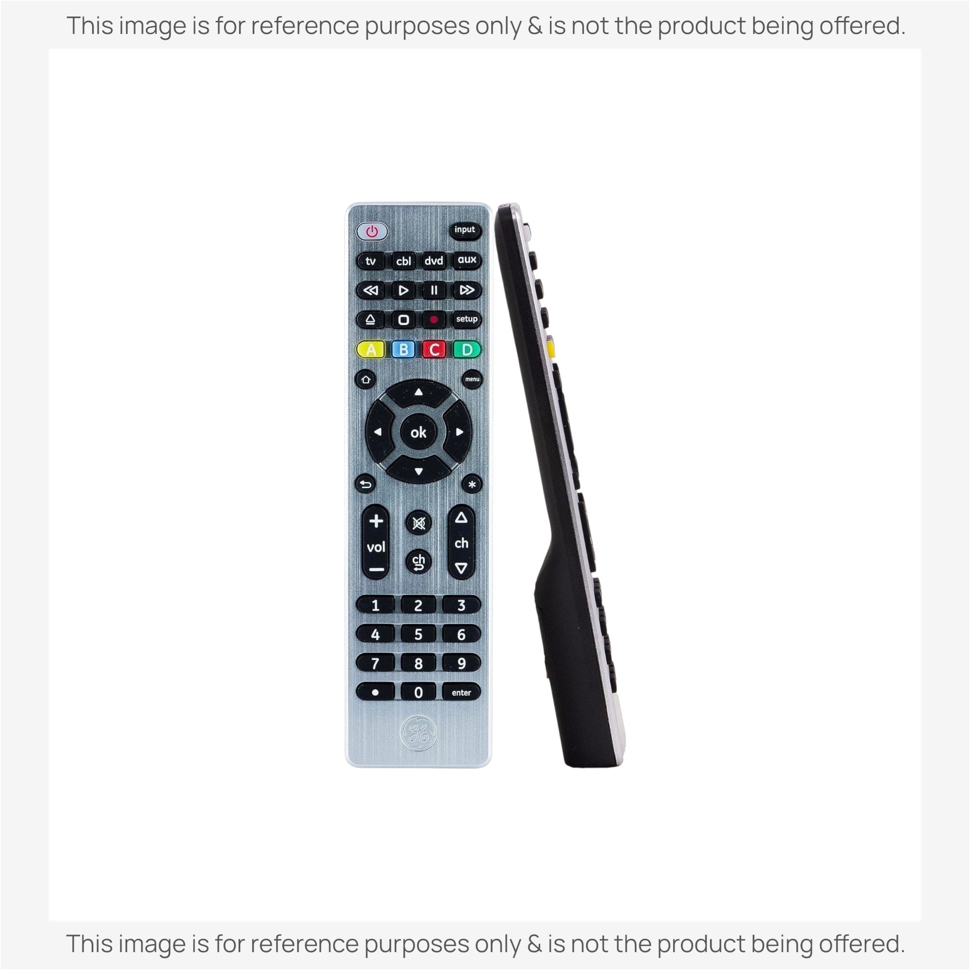 Substitute for GE 33709 UltraPro Brushed Silver 4-Device Universal Remote Control [RRU401]