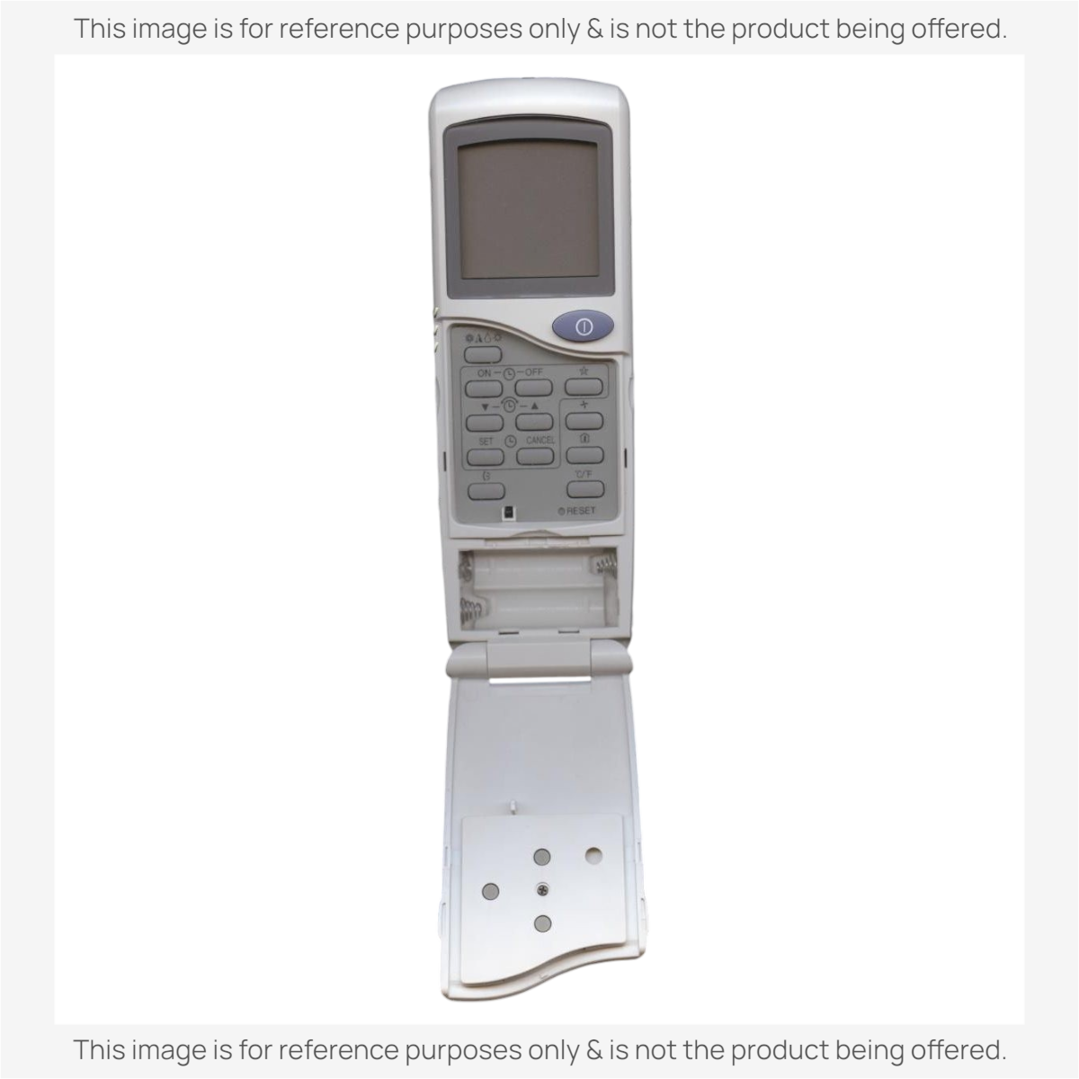 Anderic replacement remote control for GE air conditioners with a flip-down cover and backlit LCD display.