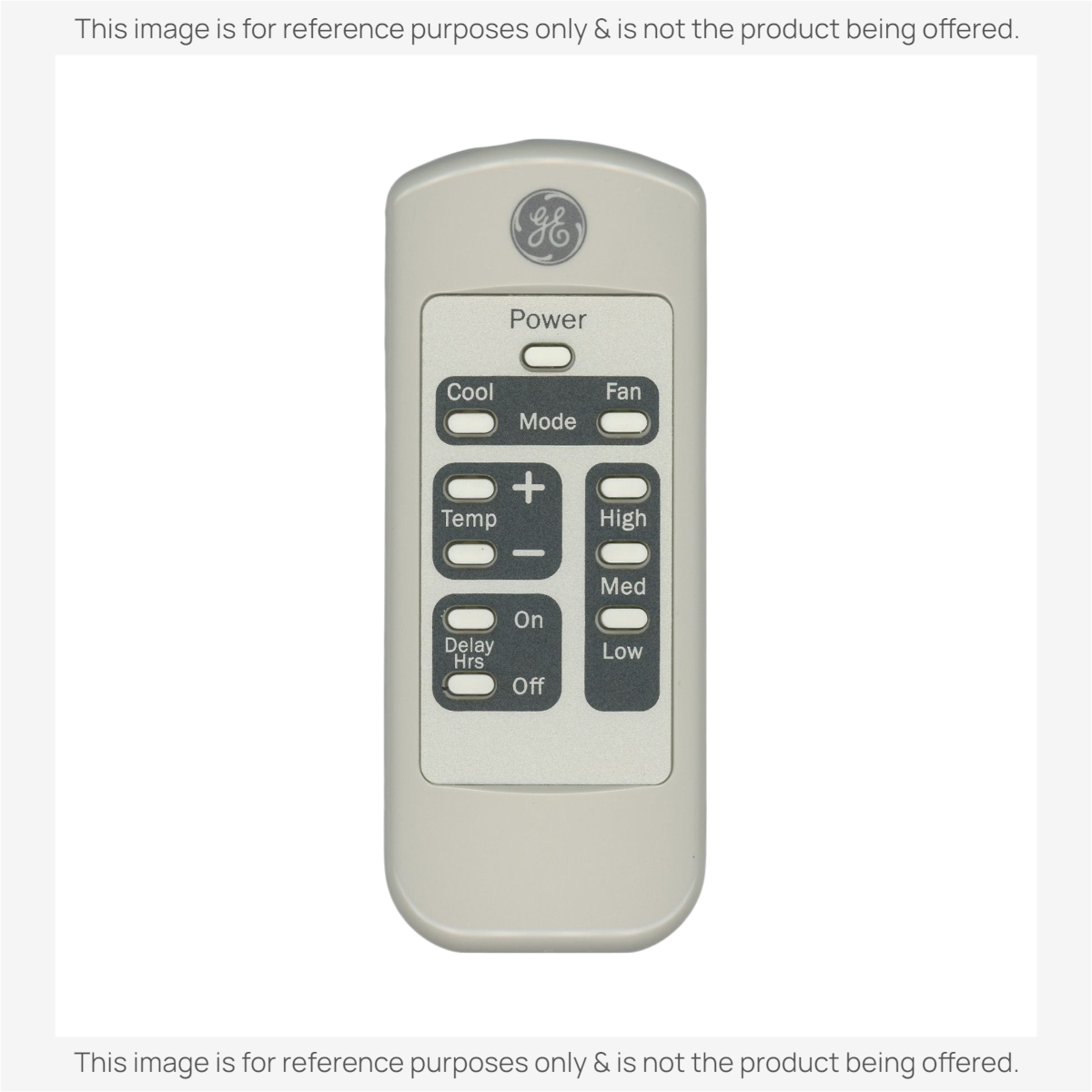 The GE General Electric WJ26X21700 Air Conditioner Remote Control offers buttons for power, mode, fan speed, temperature, timer, and on/off—making it a perfect replacement for your GE WJ26X21700 unit.