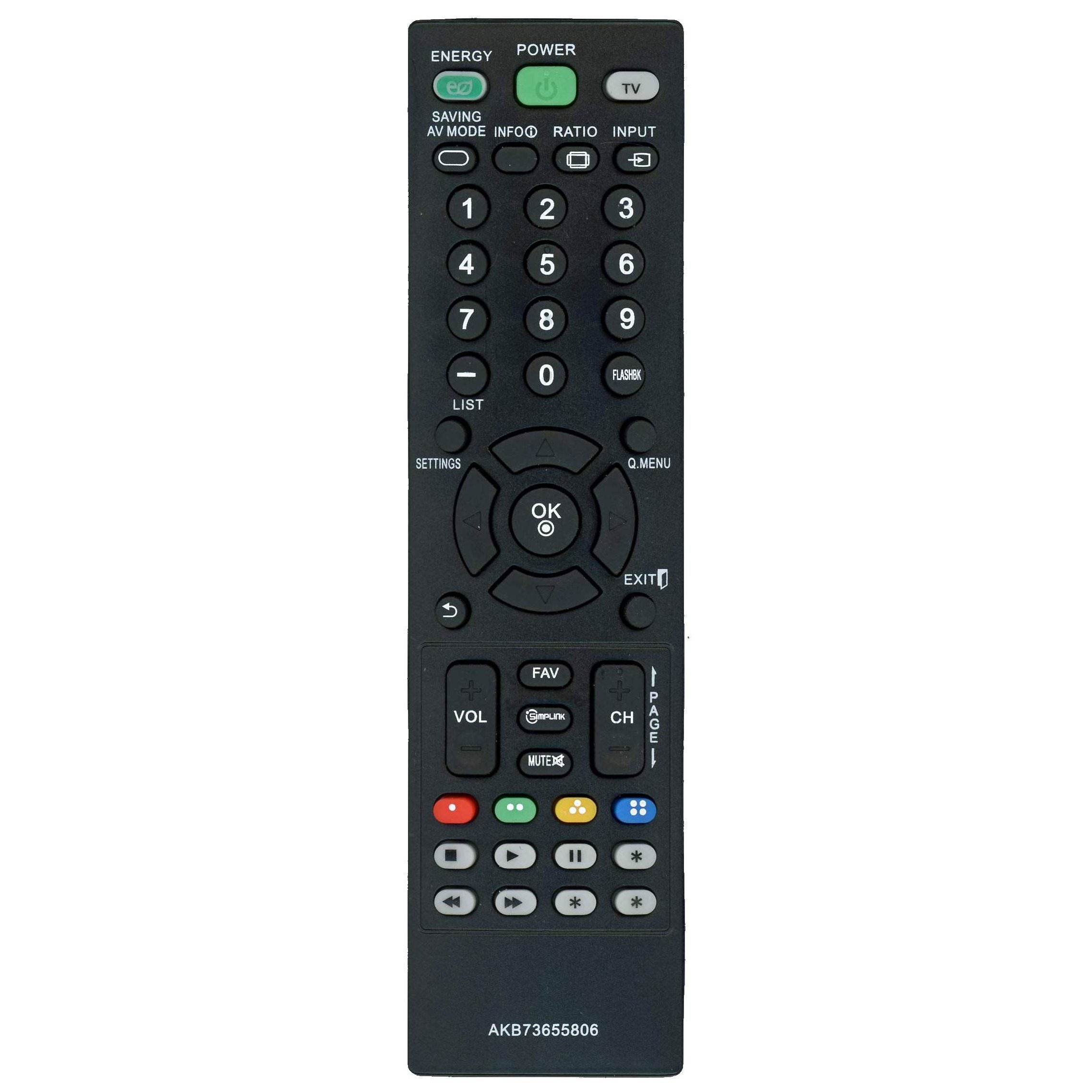 Control remoto genérico AKB73655806 para televisor LG