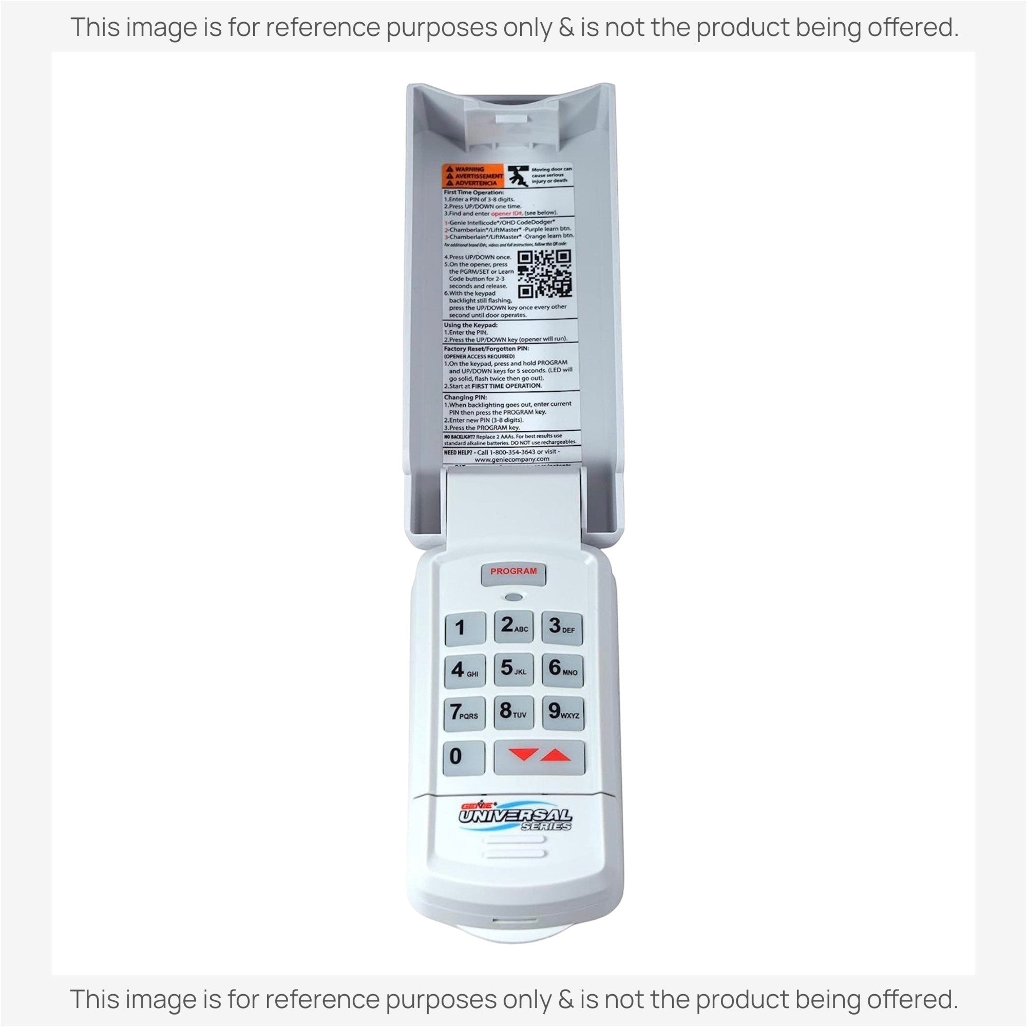 Clavier universel Genie GUK-R compatible avec les télécommandes d'ouvre-porte de garage LiftMaster, Chamberlain, Genie, Craftsman et autres