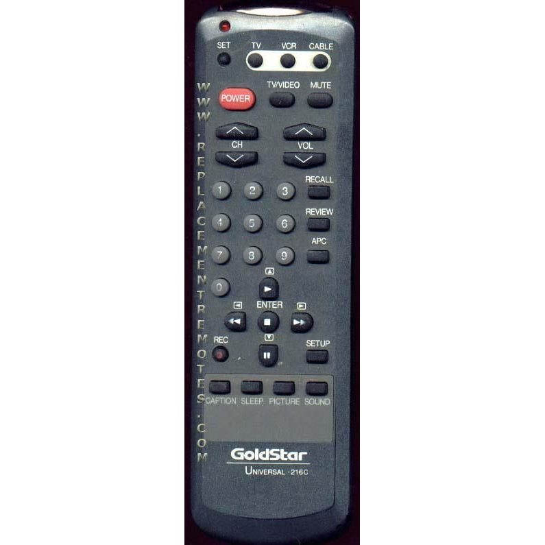 GoldStar 216C VCR Remote Control