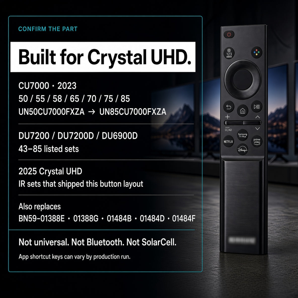 Samsung BN59-01388A Mando a distancia de infrarrojos para TV 2023 - BN5901388A TM2240A