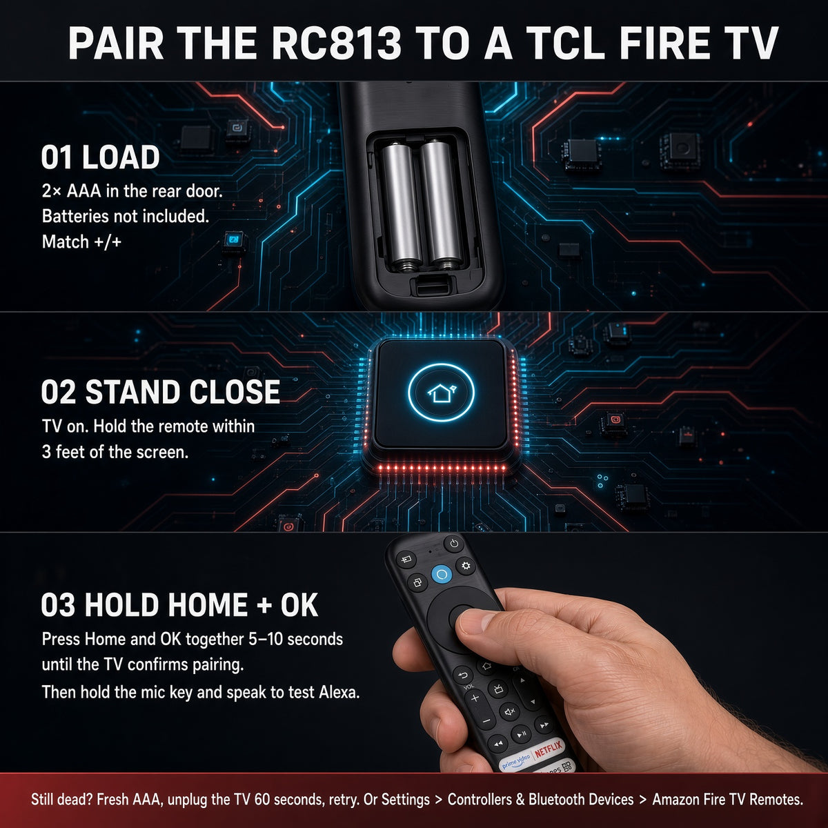 TCL RC813 CMB1 Control Remoto Amazon Alexa Fire TV | Q550F | Voz - G0401-000249