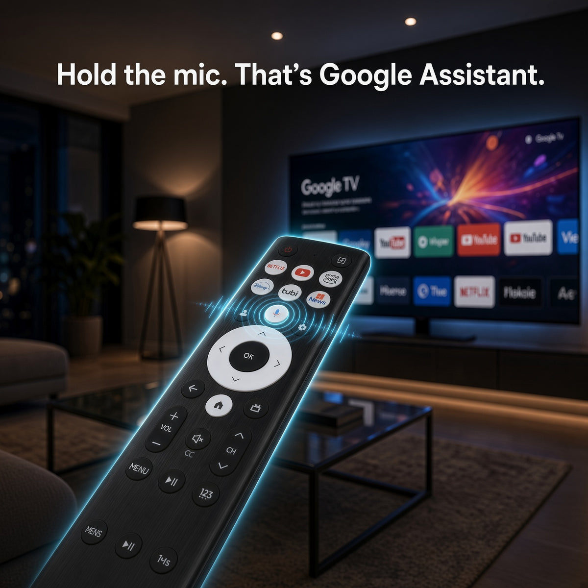 Télécommande vocale Google Hisense ERF6B80HL | RF585A-T1-03 | Série A7 | Série U8 - ERF6B80HL