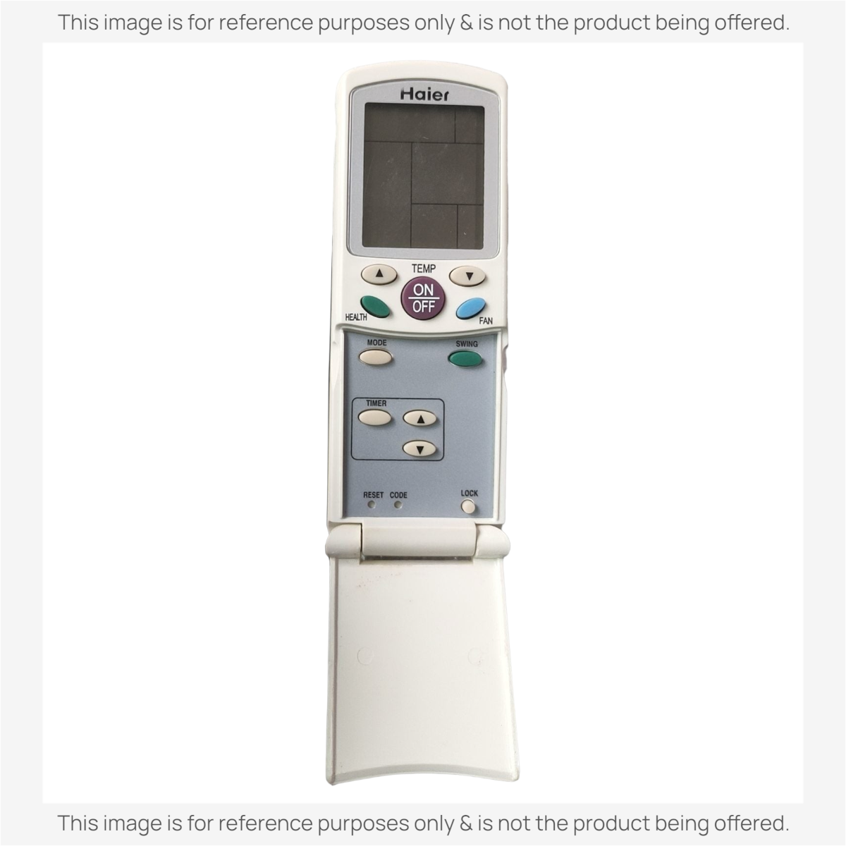 Anderic replacement remote control for Haier air conditioners with a backlit LCD screen and multi-function buttons.