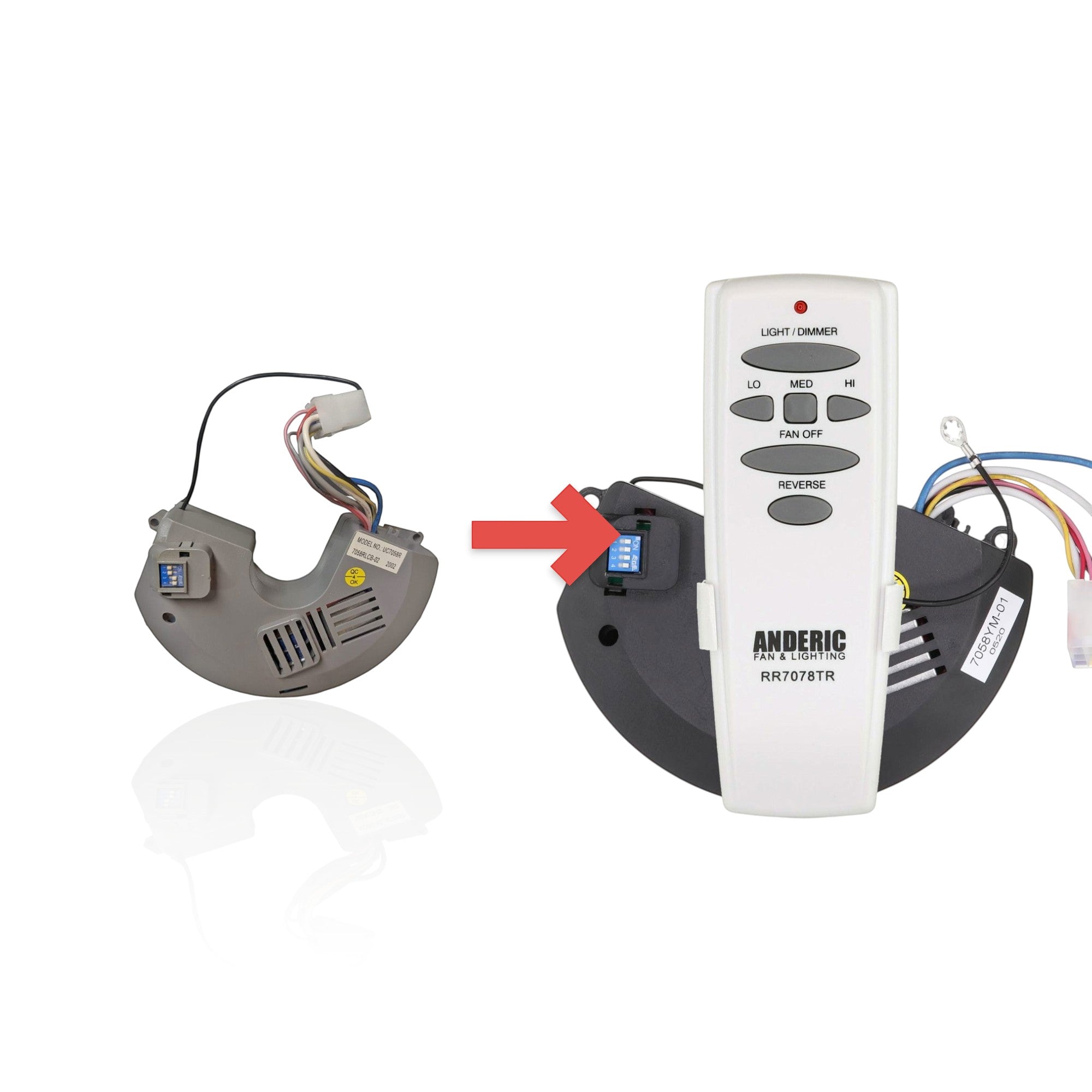 Receptor de ventilador de techo Hampton Bay 7058RLCB-02