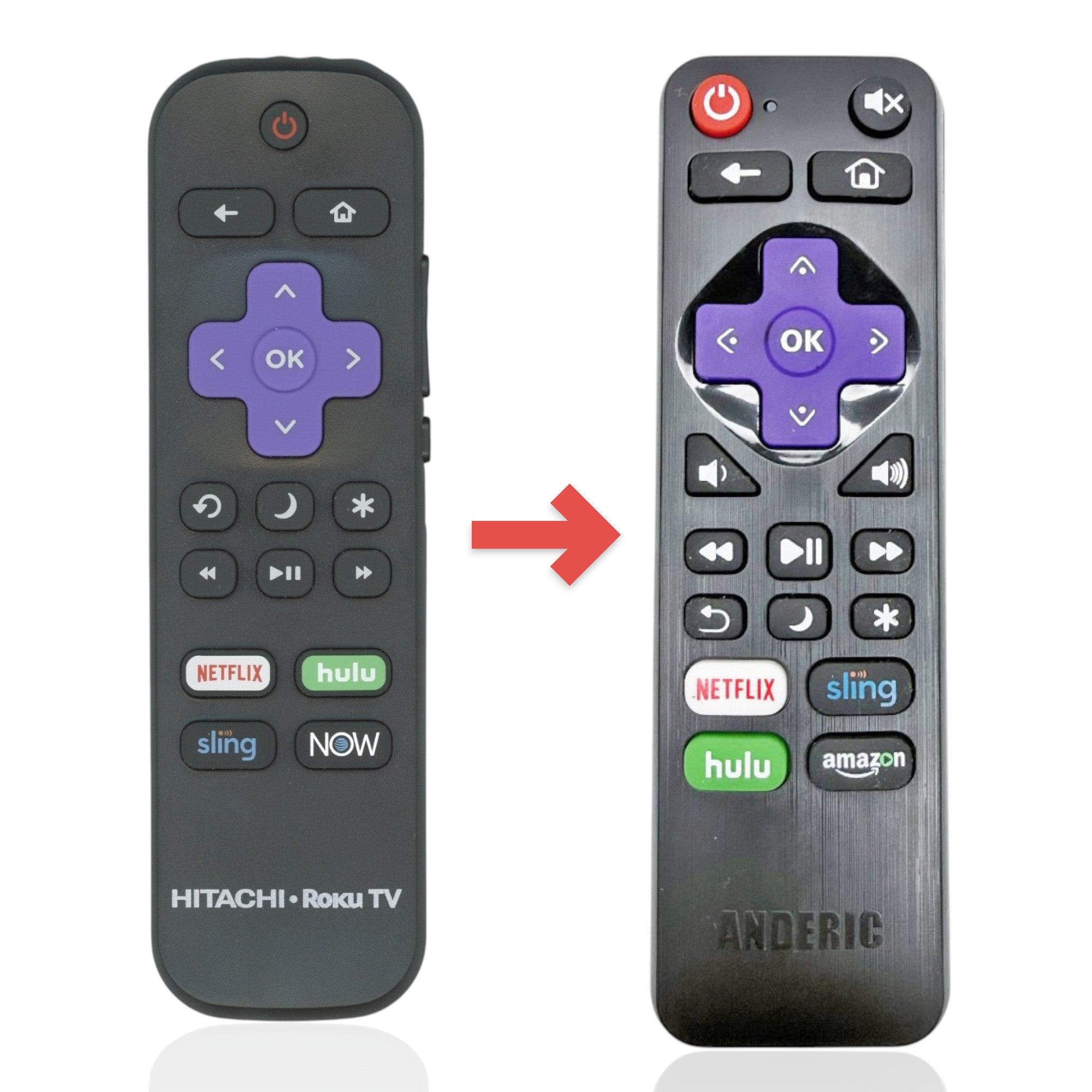 Sustituto del mando a distancia Hitachi 101018E0017 2019 Roku TV [RRLF16]