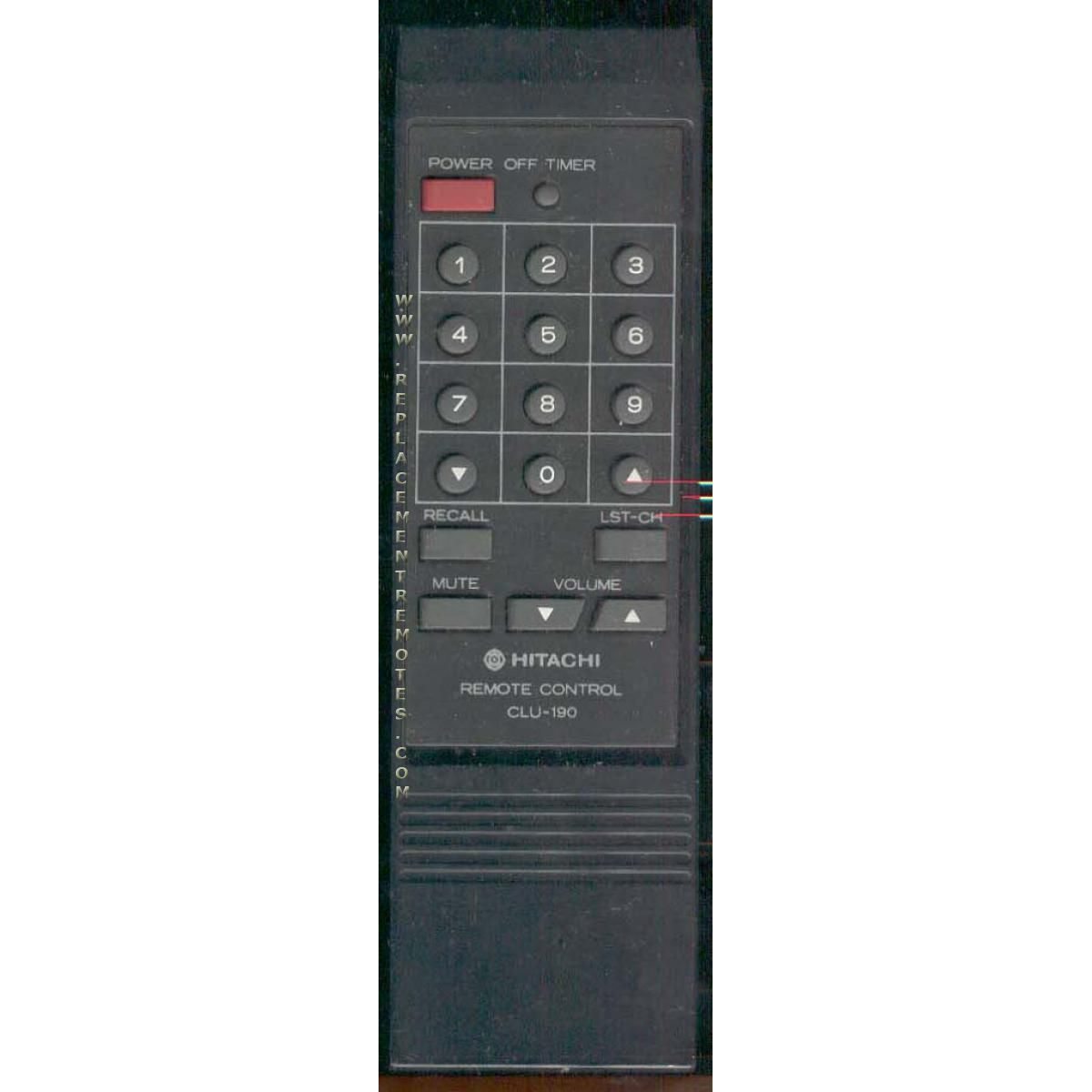 Hitachi CLU190 TV Remote Control