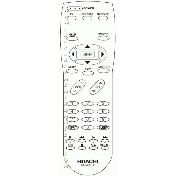 Hitachi CLU381UG TV Remote Control