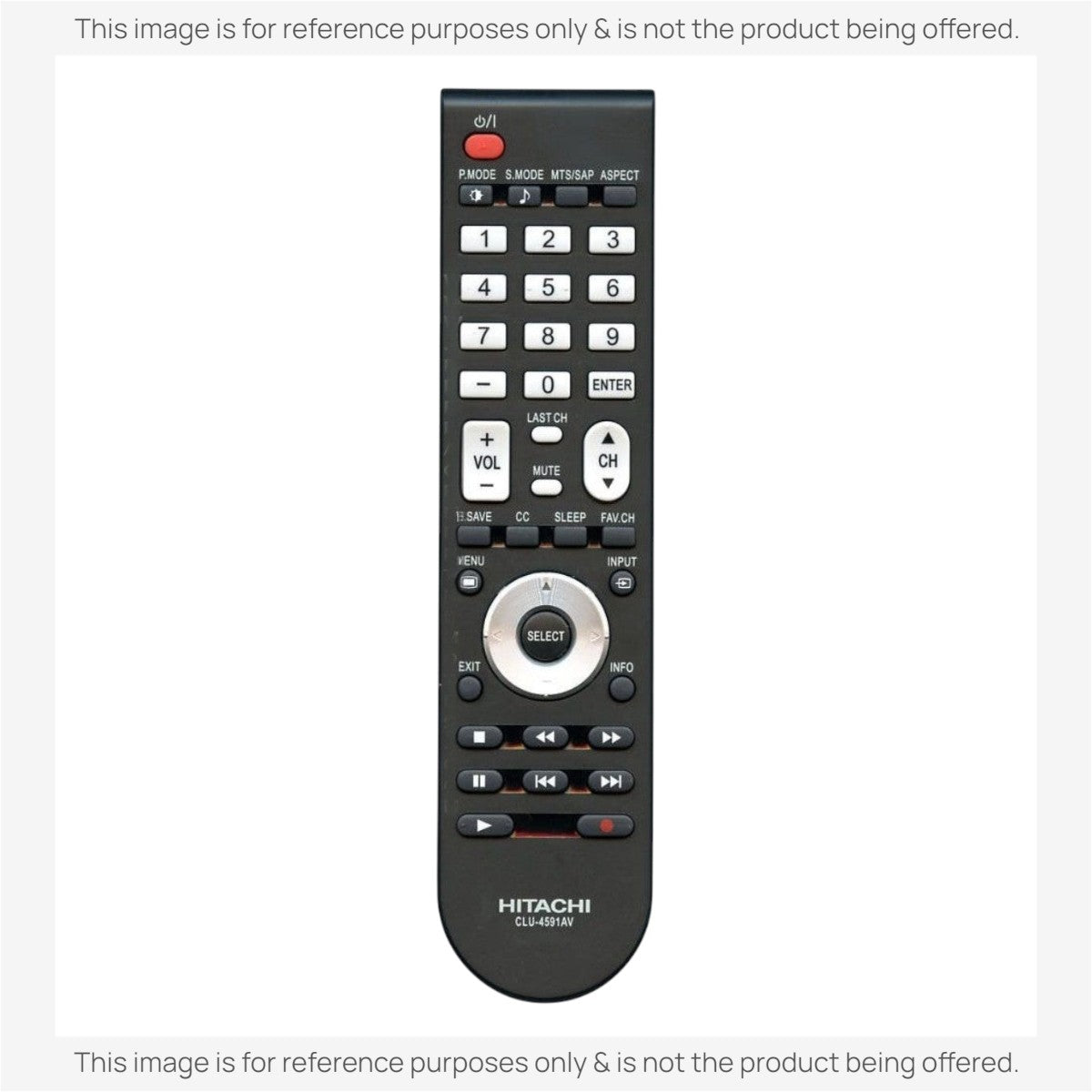Substitute for Hitachi CLU-4591AV TV Remote Control CLU4591AV [RR49101S]