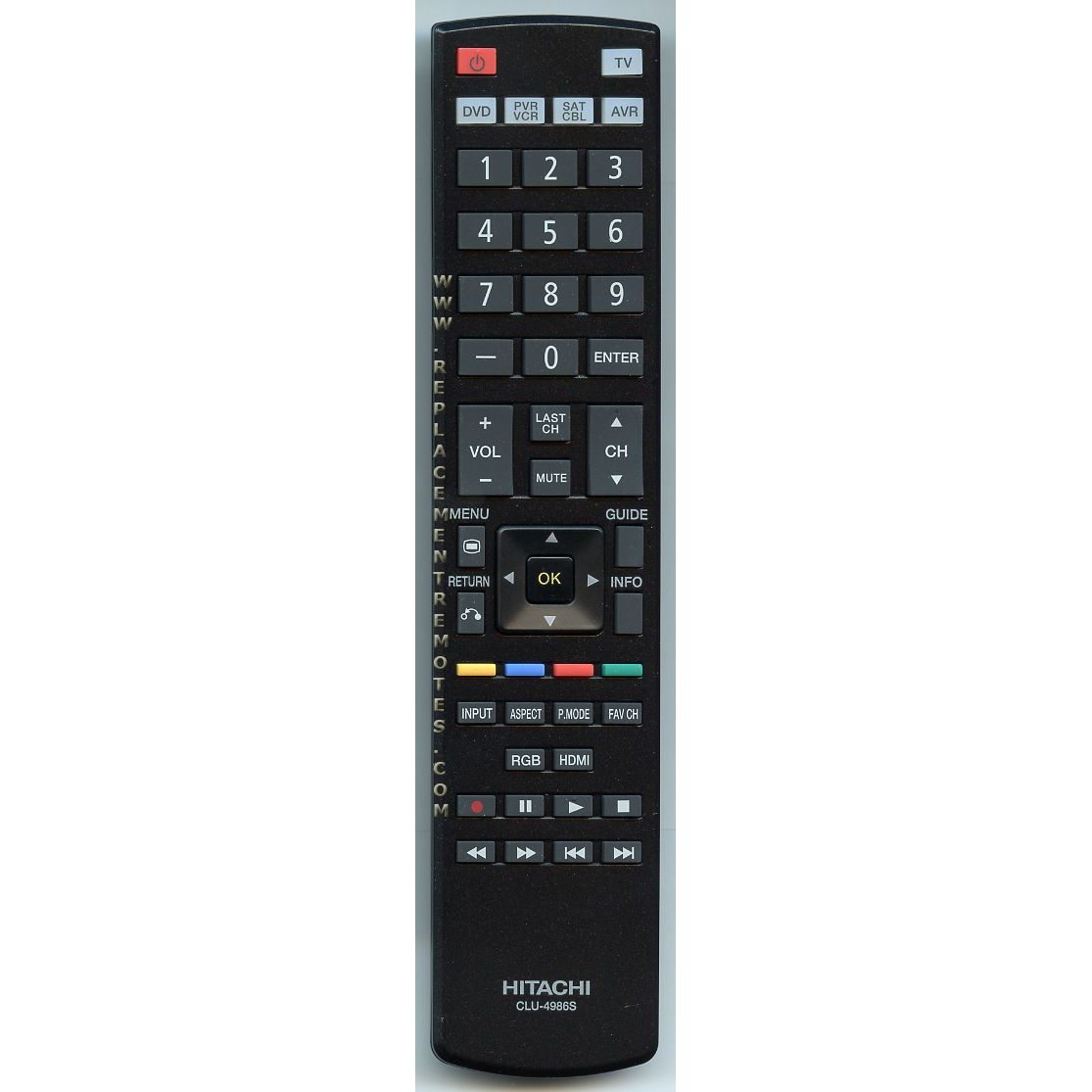 Hitachi CLU4986S TV Remote Control