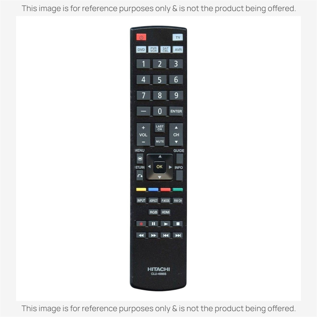 Substitute for Hitachi CLU-4986S TV Remote Control CLU4986S [RR49101S]