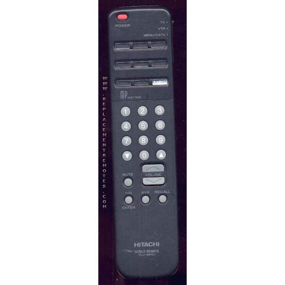 Hitachi CLU681GJ TV Remote Control