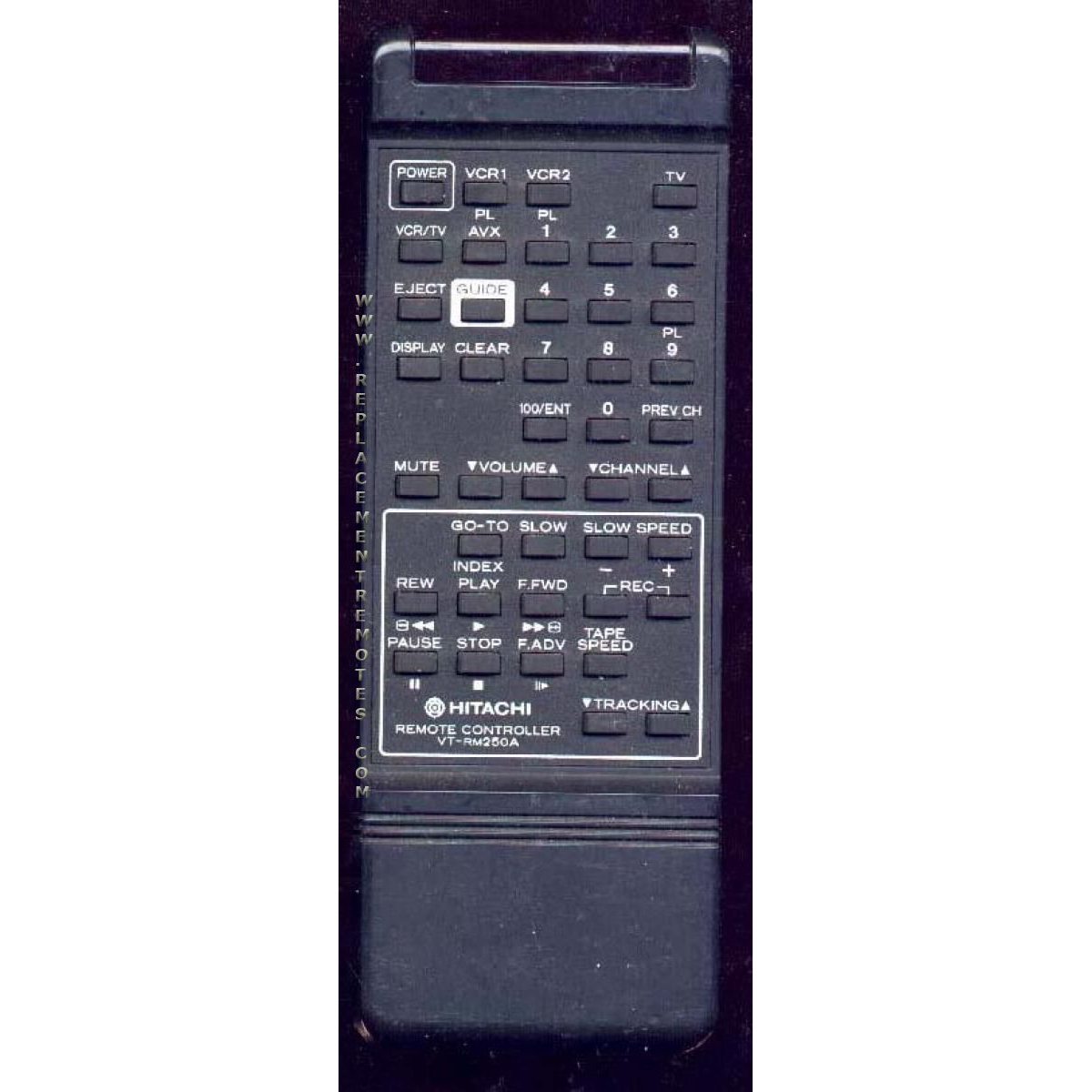 Hitachi VTRM250A VCR Remote Control