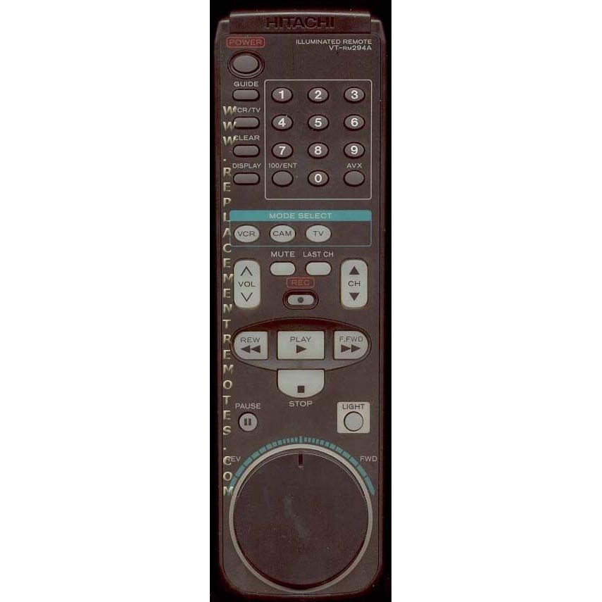 Hitachi VTRM294A VCR Remote Control