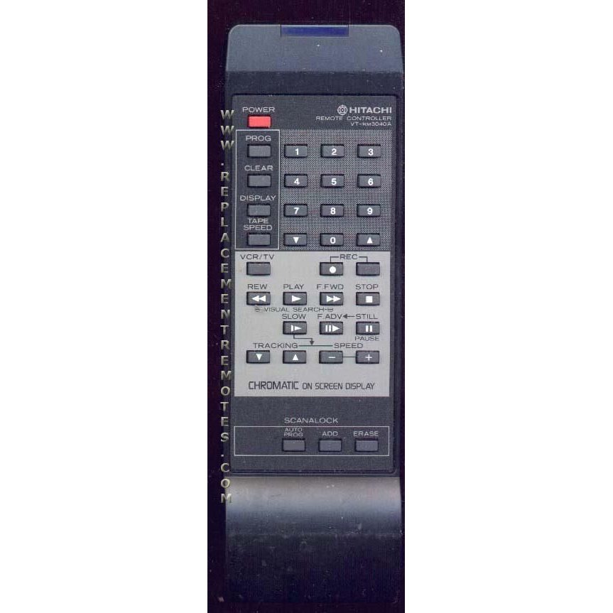 Hitachi VTRM3040A VCR Remote Control