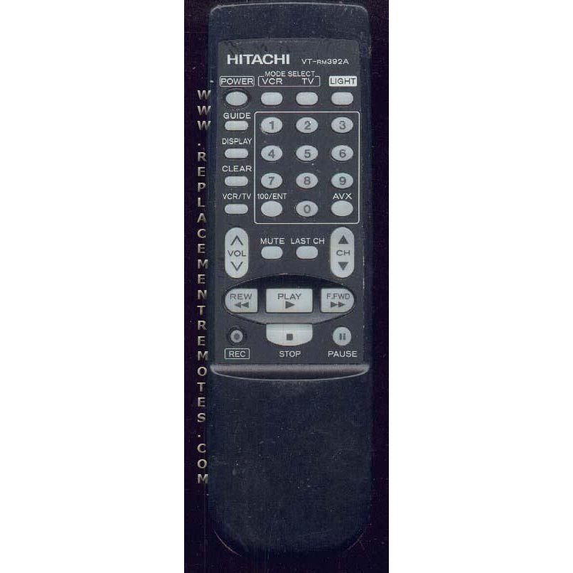 Hitachi VTRM392A VCR Remote Control
