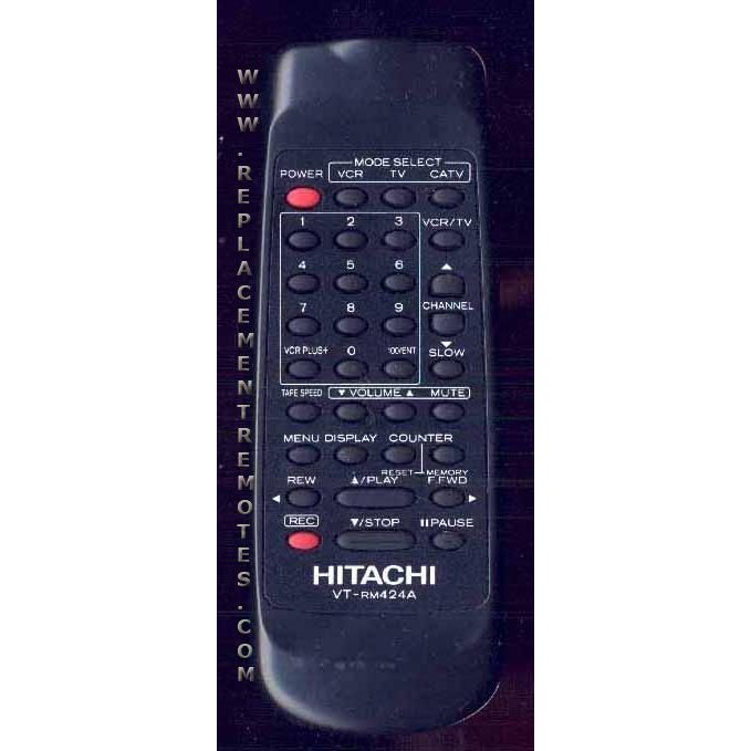 Hitachi VTRM424A VCR Remote Control