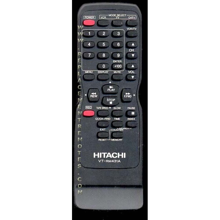 Hitachi VTRM431A VCR Remote Control