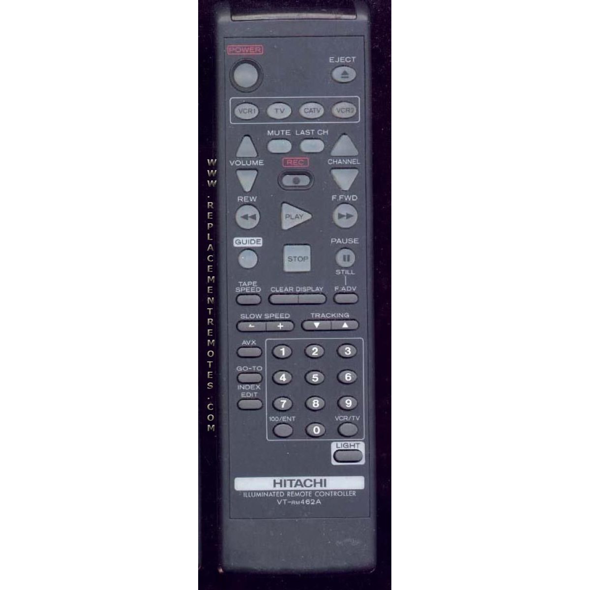 Hitachi VTRM462A VCR Remote Control