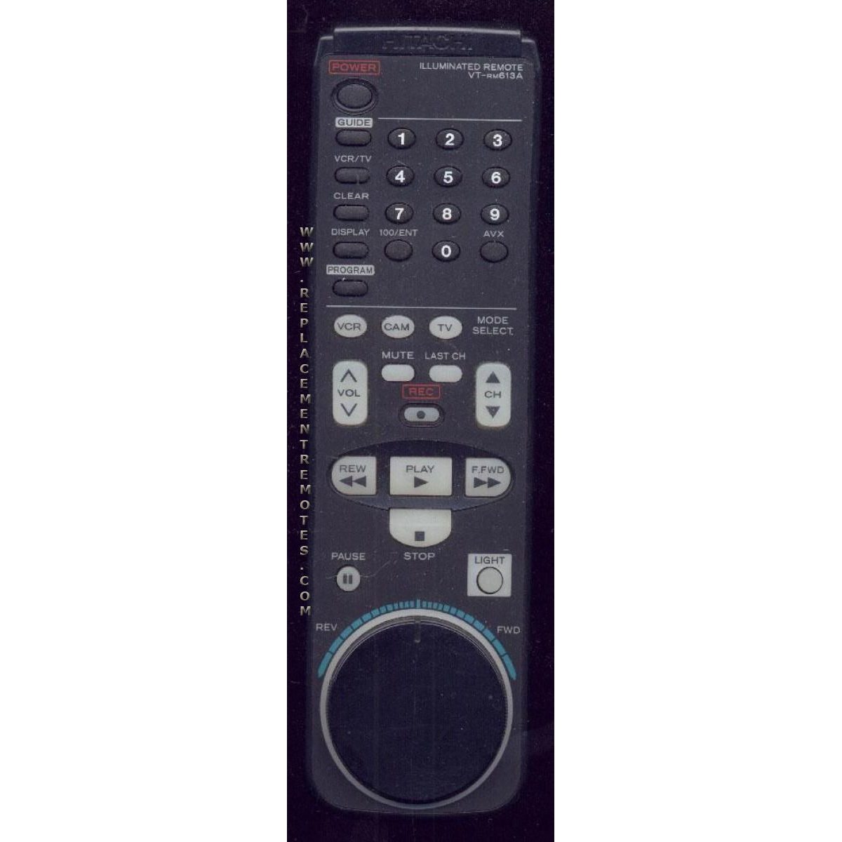 Hitachi VTRM613A VCR Remote Control
