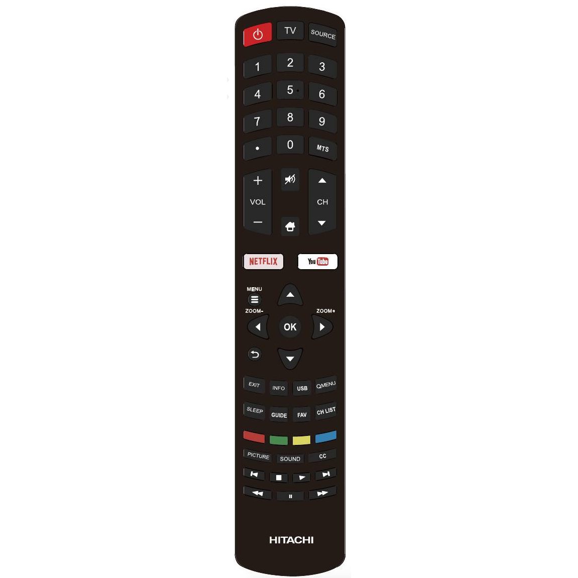 Control remoto para televisor Hitachi X490377
