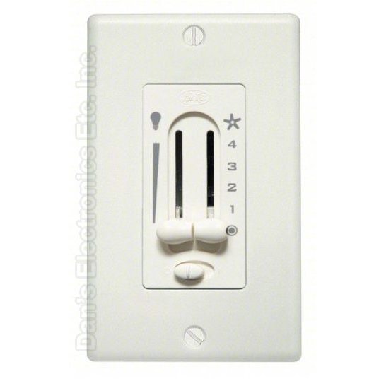Ventilateur de plafond et éclairage Hunter 27183 Commande par interrupteur mural filaire à distance