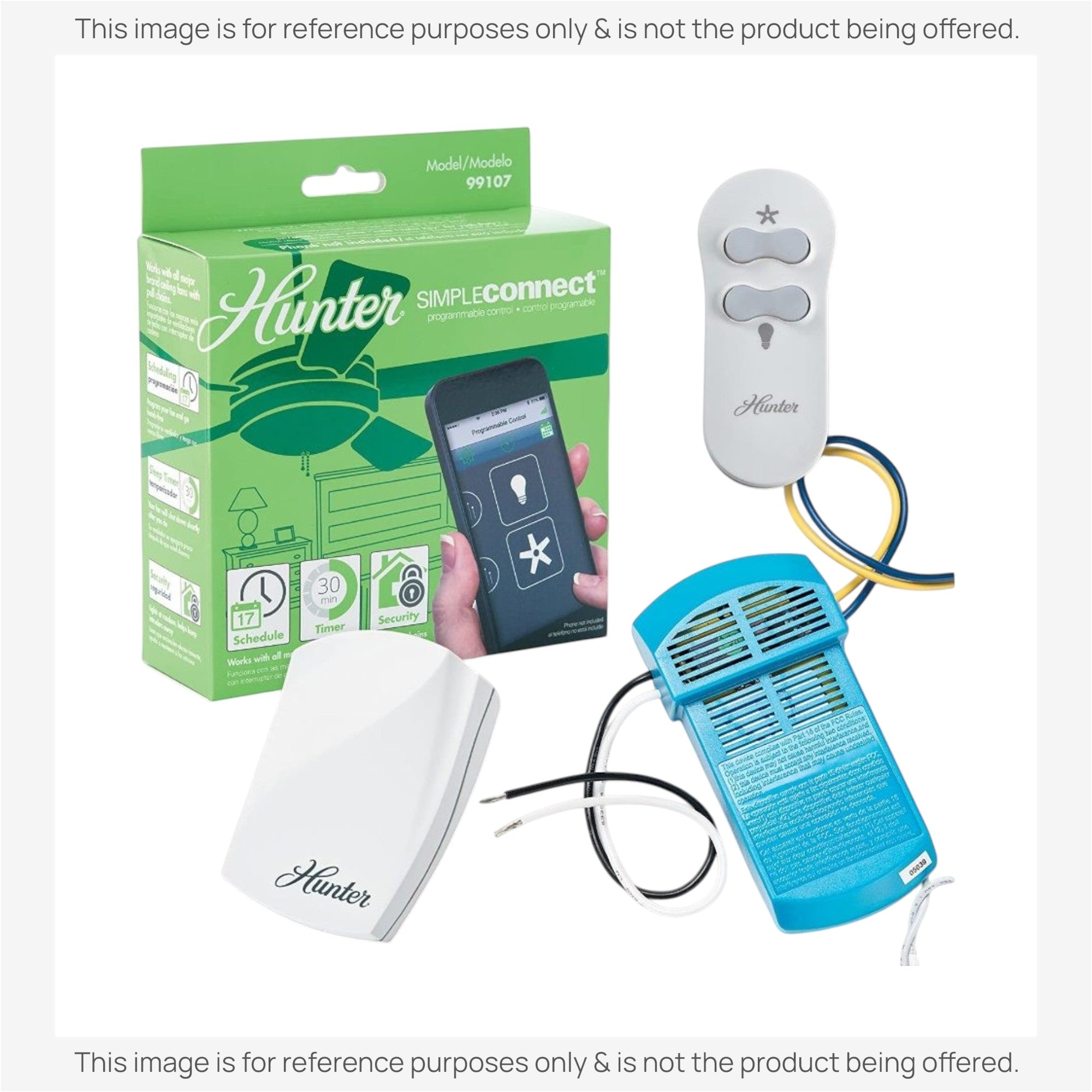 Substitute for Hunter 99107 SimpleConnect Ceiling Fan Remote Control Kit [UC7235T4]